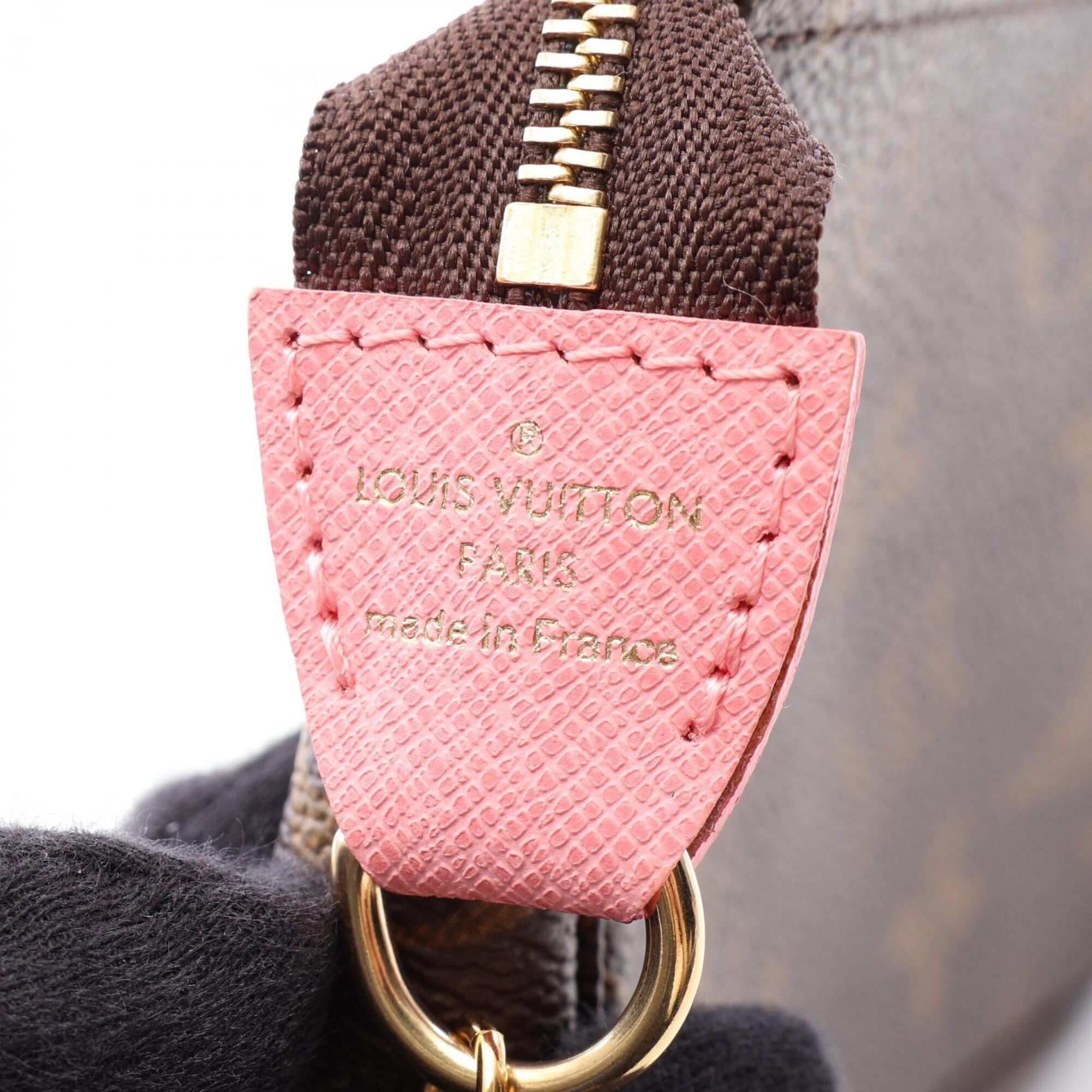 Louis Vuitton Brown Multi-Color Pink Coated Canvas Leather Handbag Pochette (Pre-Owned)