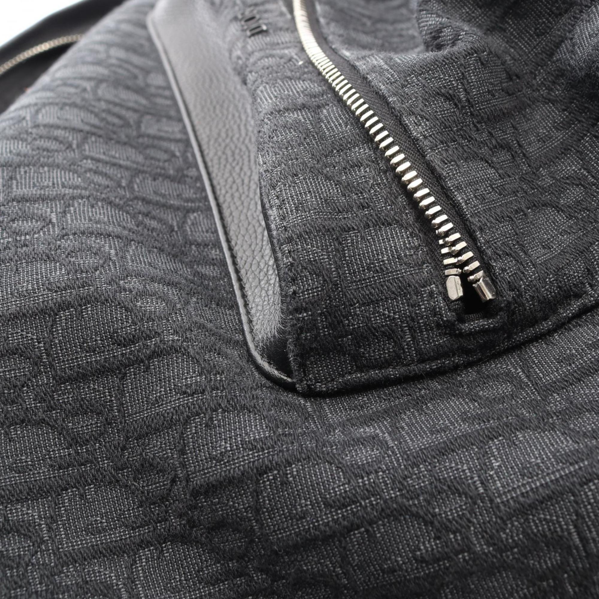 Christian Dior Black Canvas Leather Backpack Handbag (Pre-Owned)
