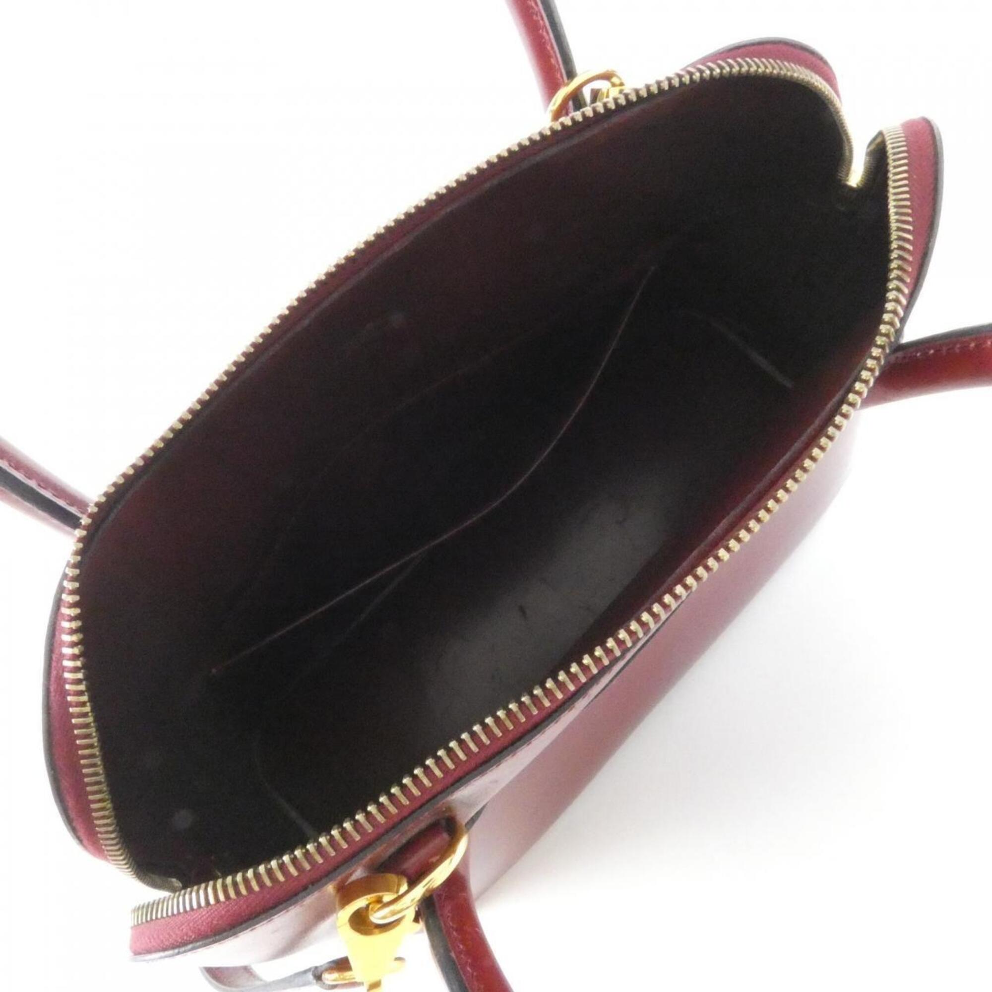 Hermes Rouge H Box Calf Leather Handbag (Pre-Owned)