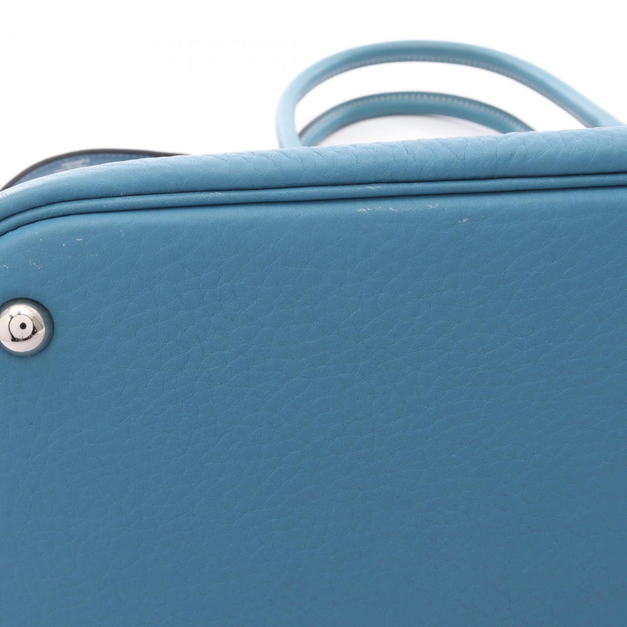 Hermes Blue Taurillon Clemence Leather Handbag (Pre-Owned)