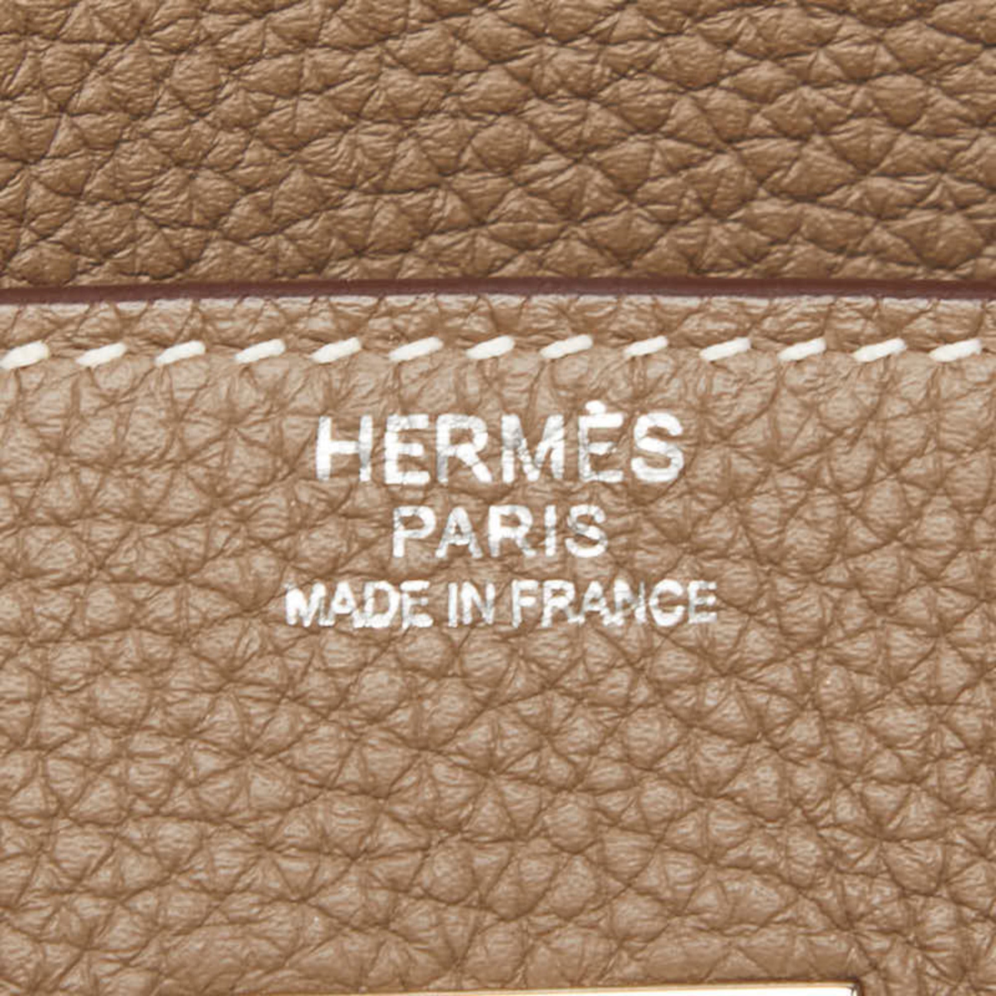Hermes Etoupe Gray Togo Leather Handbag (Pre-Owned)