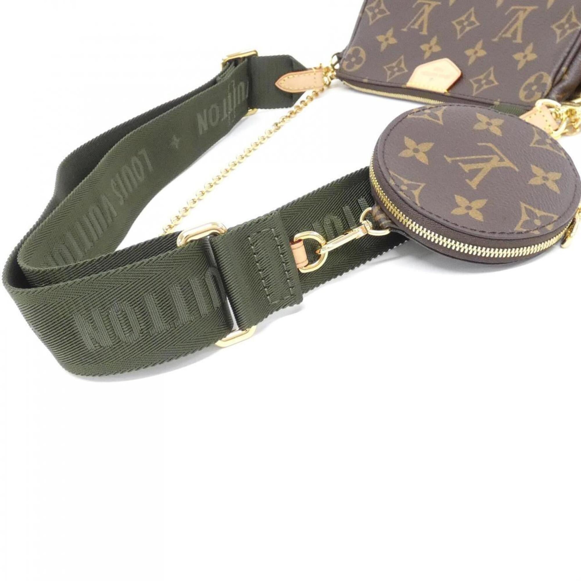 Louis Vuitton Khaki Marron Coated Canvas Pochette Pouch Shoulder Bag (Pre-Owned)