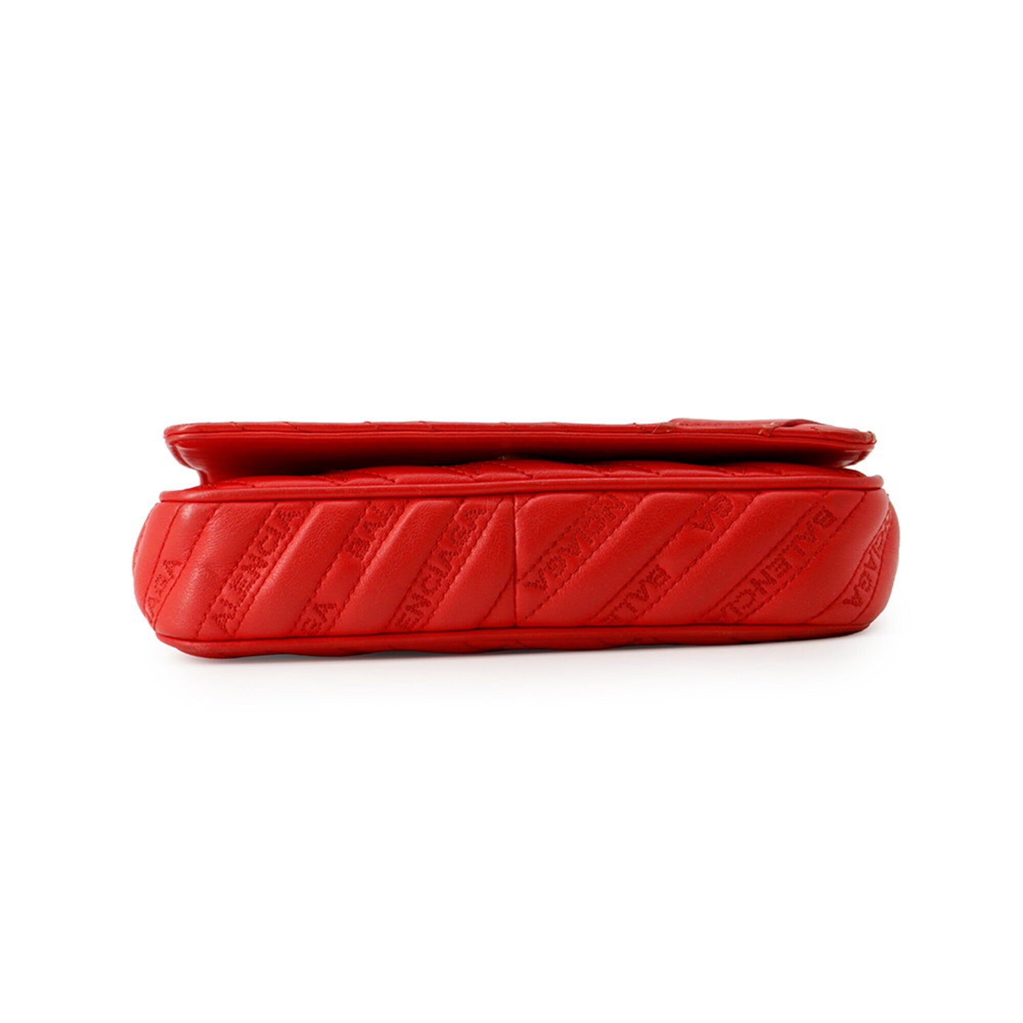 Balenciaga Red Color Leather Handbag Shoulder Bag (Pre-Owned)