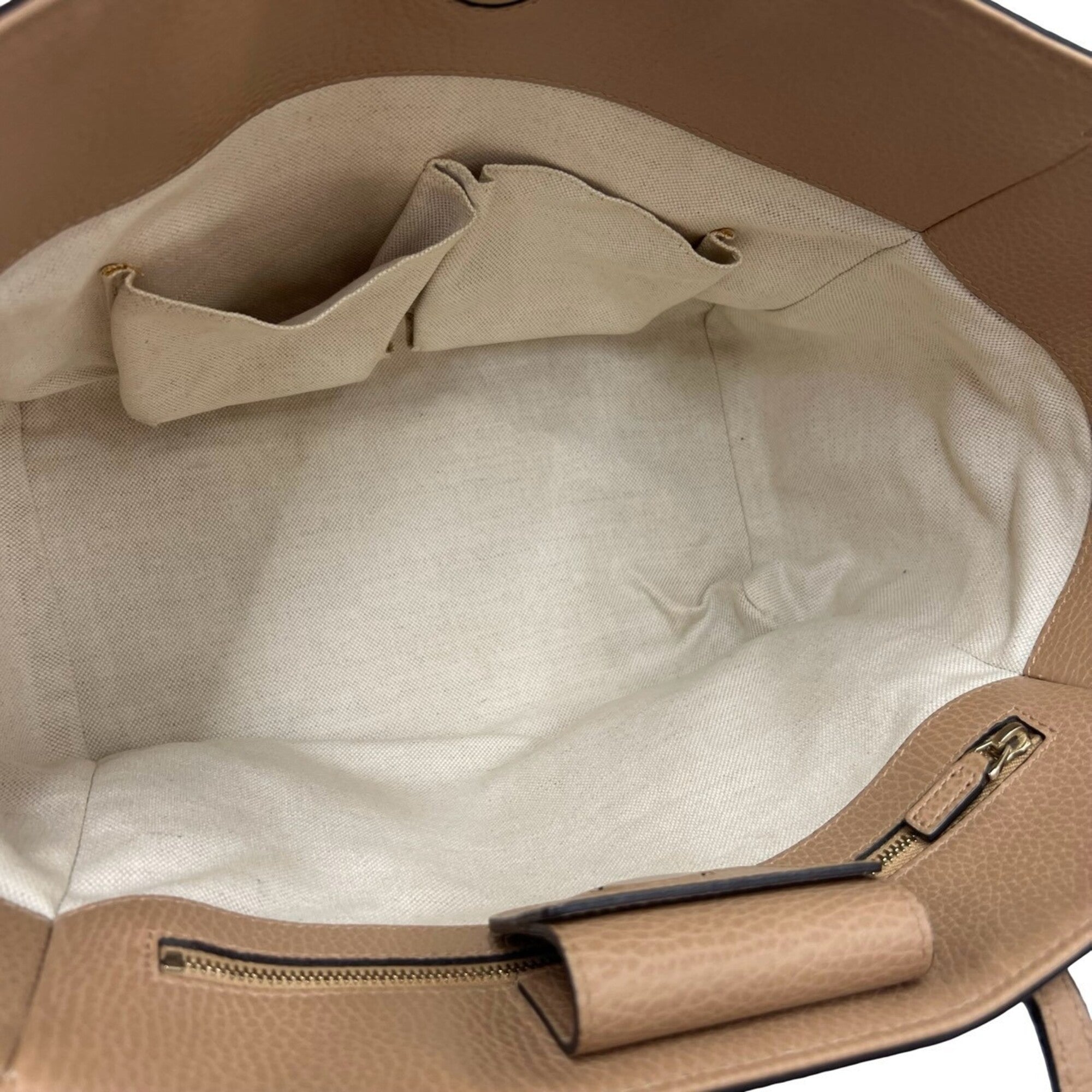 Gucci Beige Brown Canvas Leather Tote Bag (Pre-Owned)