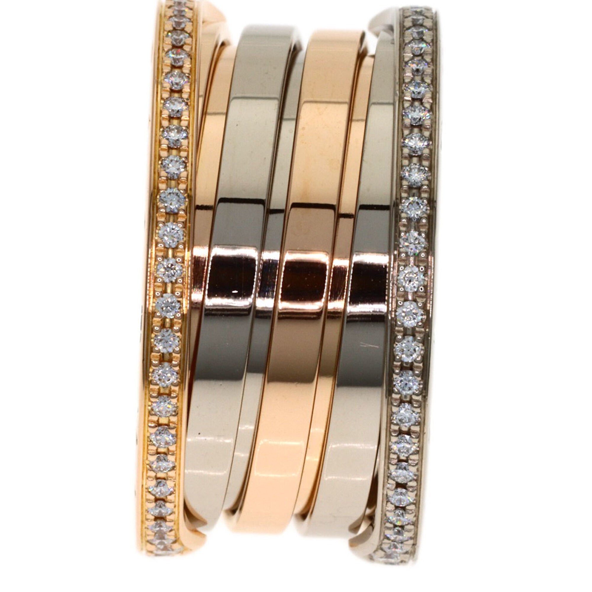 Bvlgari Yellow Gold (18K) Pink Gold (18K) White Gold (18K) Band Ring (Pre-Owned)