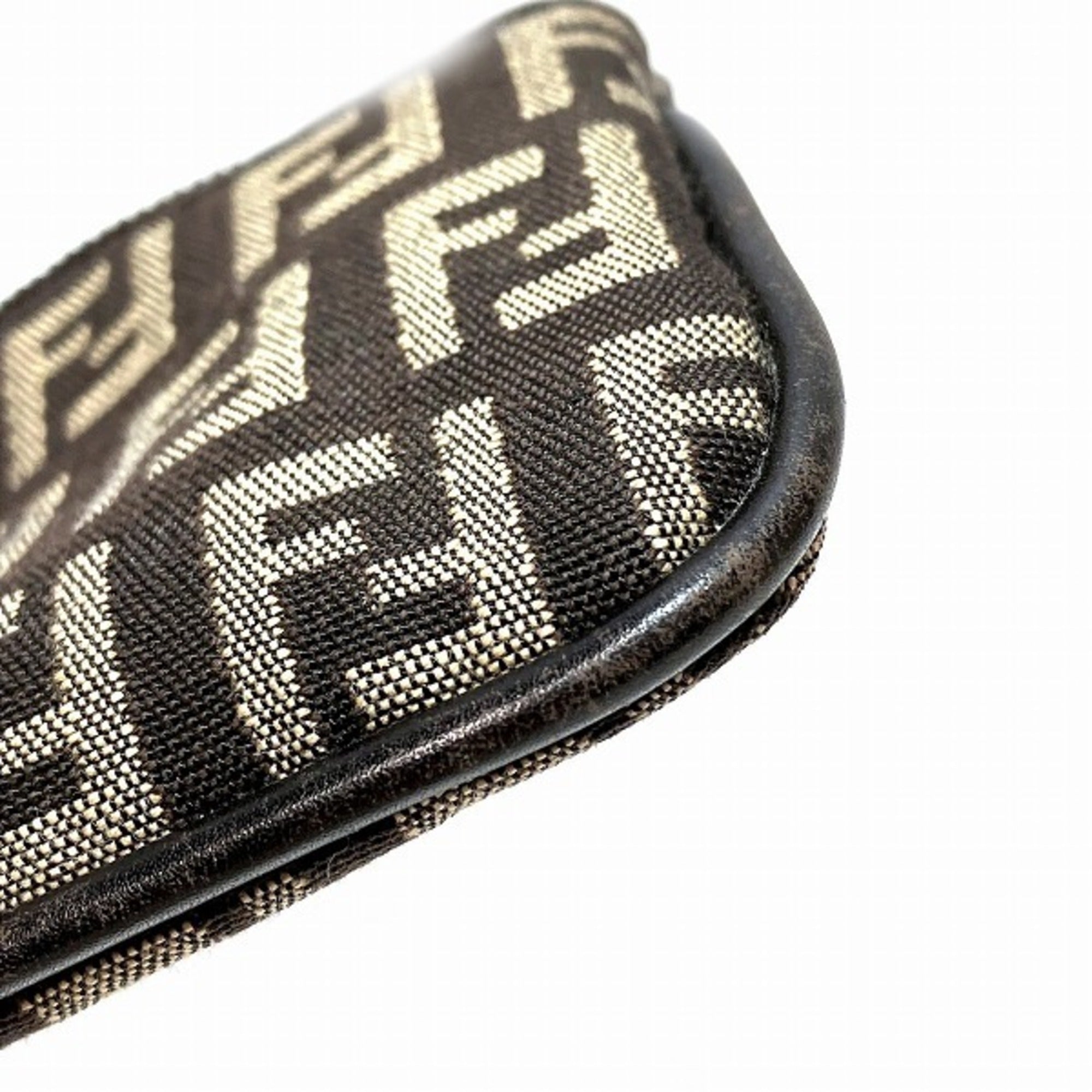 Fendi Brown Canvas Coin Purse/Coin Case (Pre-Owned)