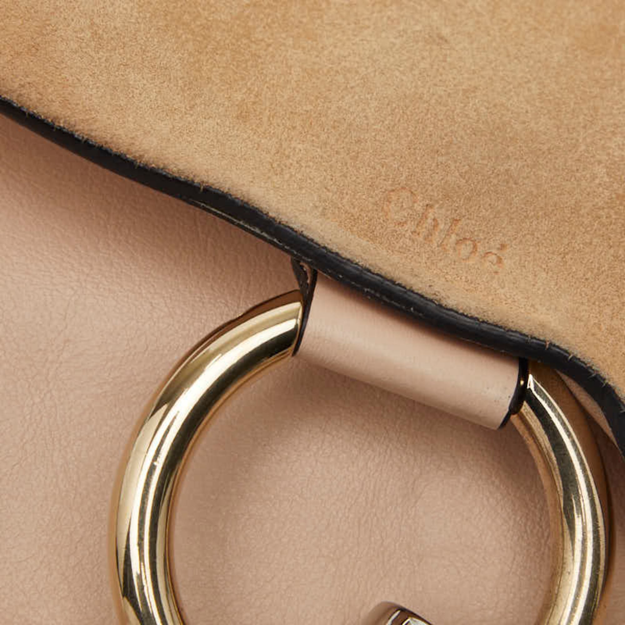 Chloé Beige Pink Leather Suede Shoulder Bag (Pre-Owned)