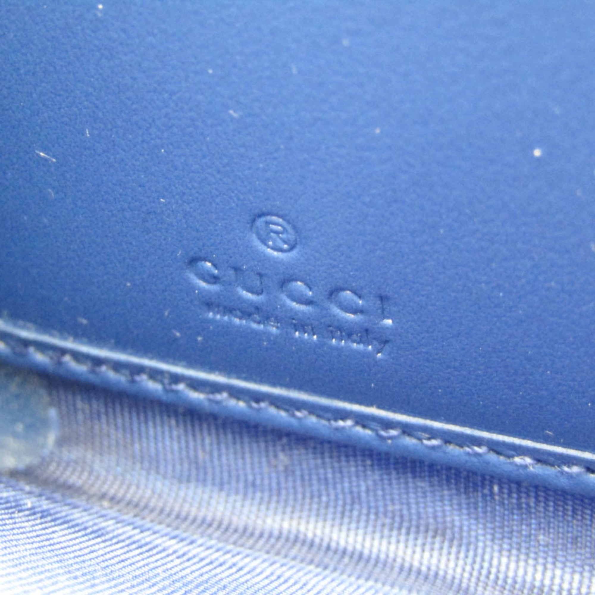 Gucci Navy Leather Long Wallet (Bi-Fold) (Pre-Owned)