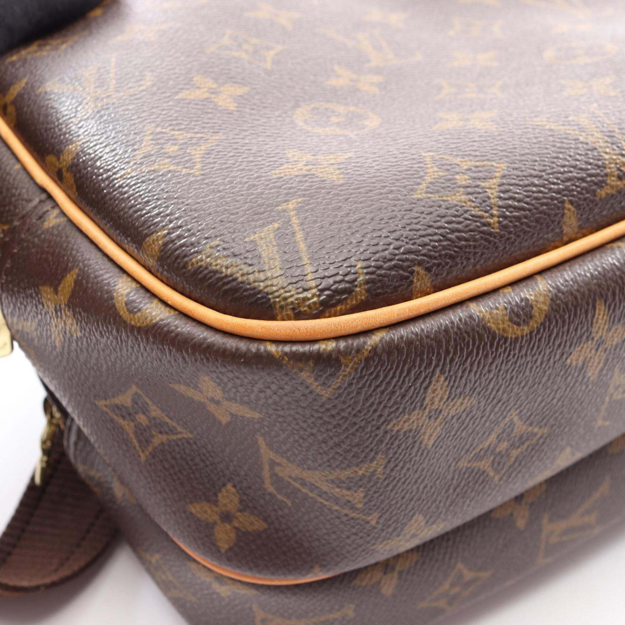 Louis Vuitton Monogram Brown Coated Canvas Leather Handbag Shoulder Bag (Pre-Owned)
