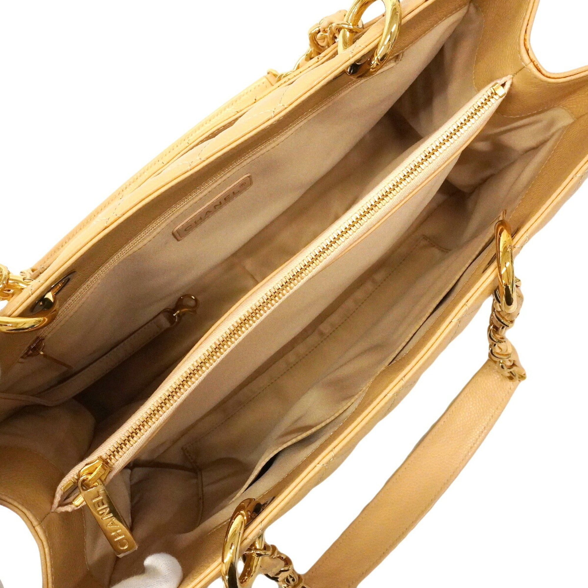Chanel Beige Grained Calfskin Tote Bag (Pre-Owned)