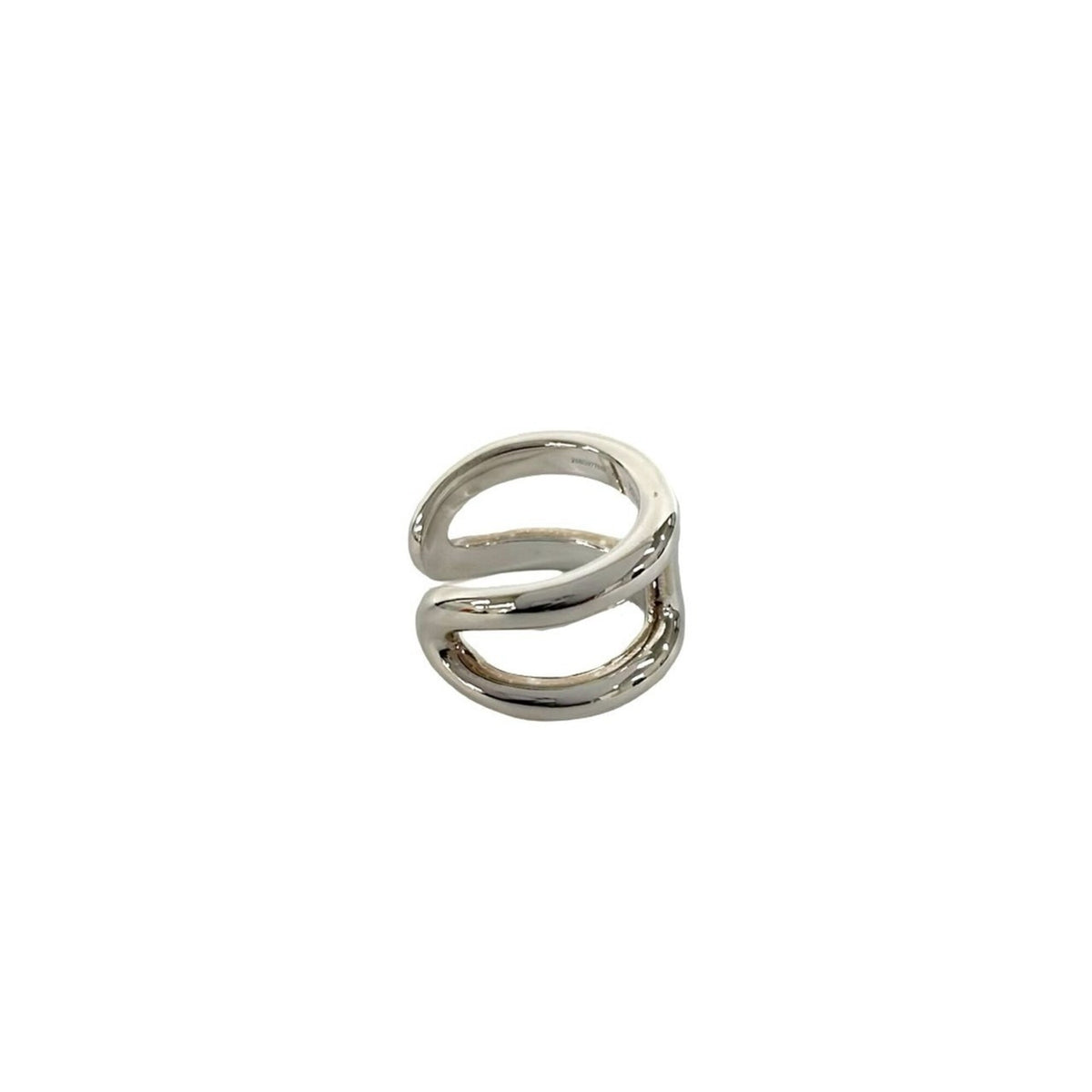 Hermes Silver Silver 925 Band Ring (Pre-Owned)