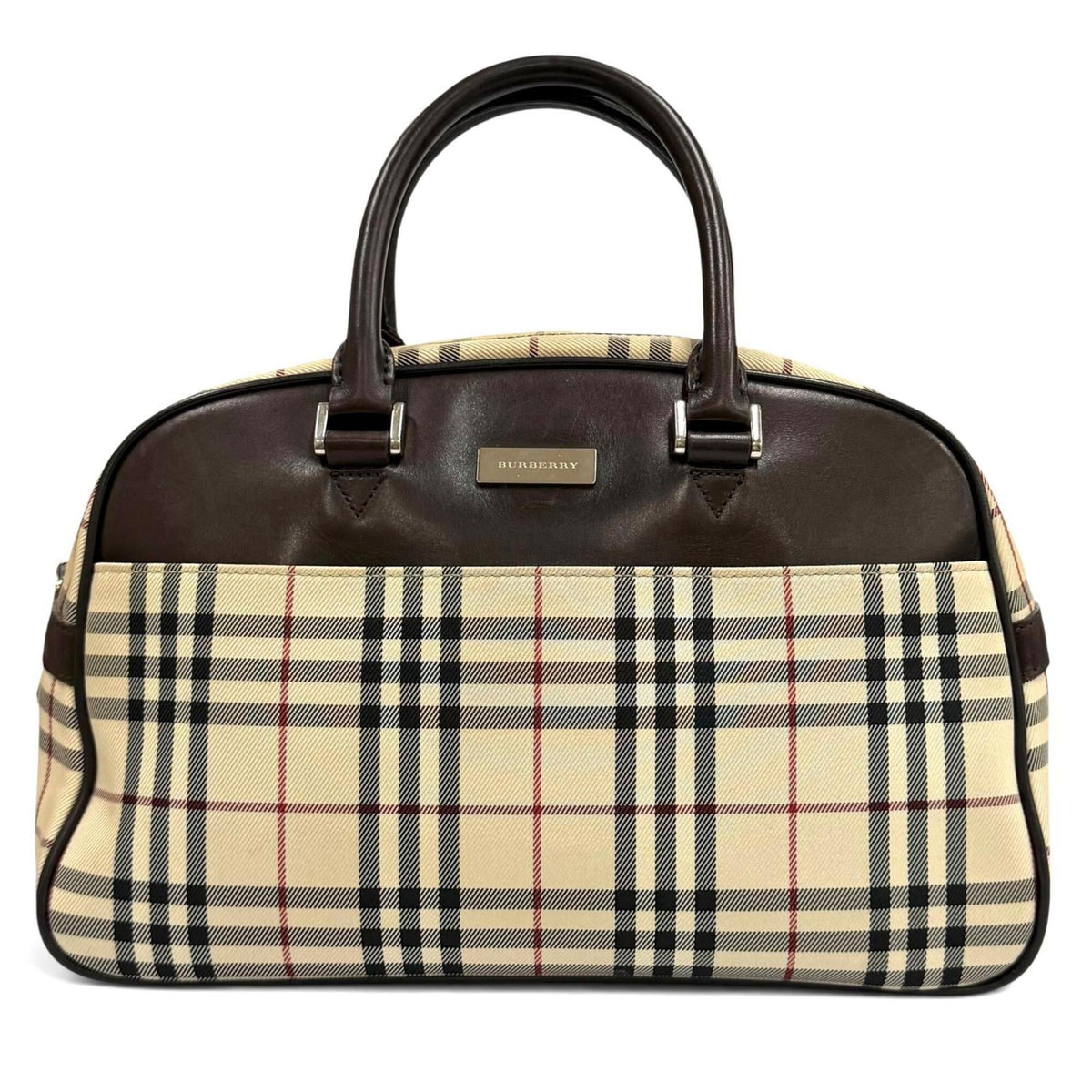 Burberry Beige Brown Leather Handbag (Pre-Owned)