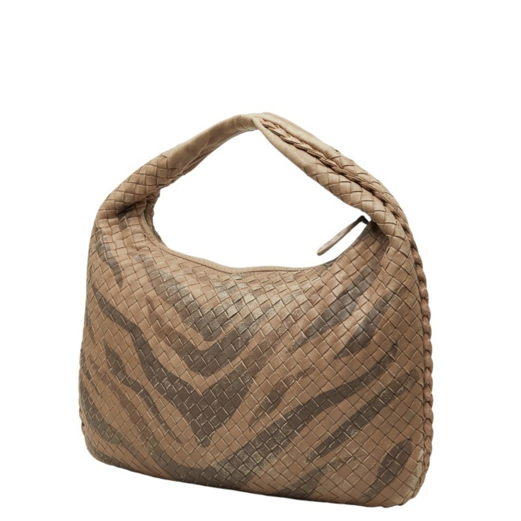 Bottega Veneta Beige Brown Leather Handbag Shoulder Bag (Pre-Owned)