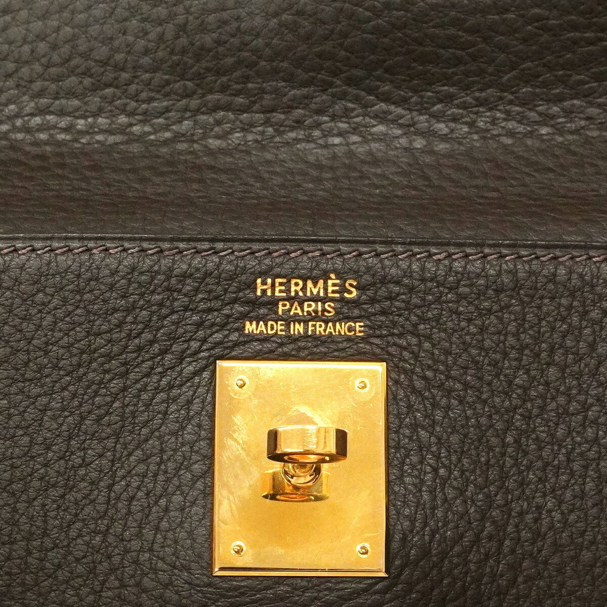 Hermes Brown Togo Leather Handbag (Pre-Owned)