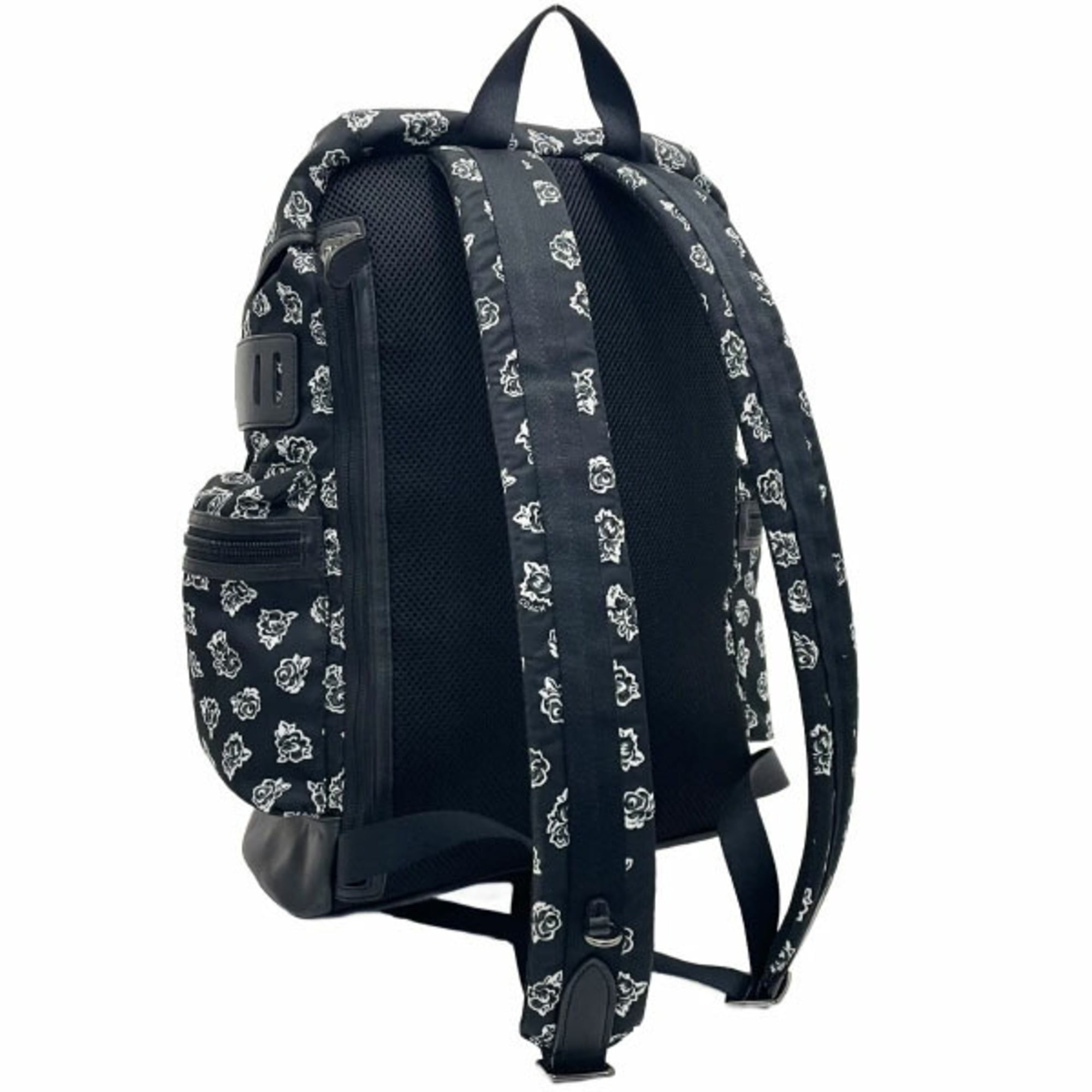 Coach Black White Nylon Leather Backpack (Pre-Owned)