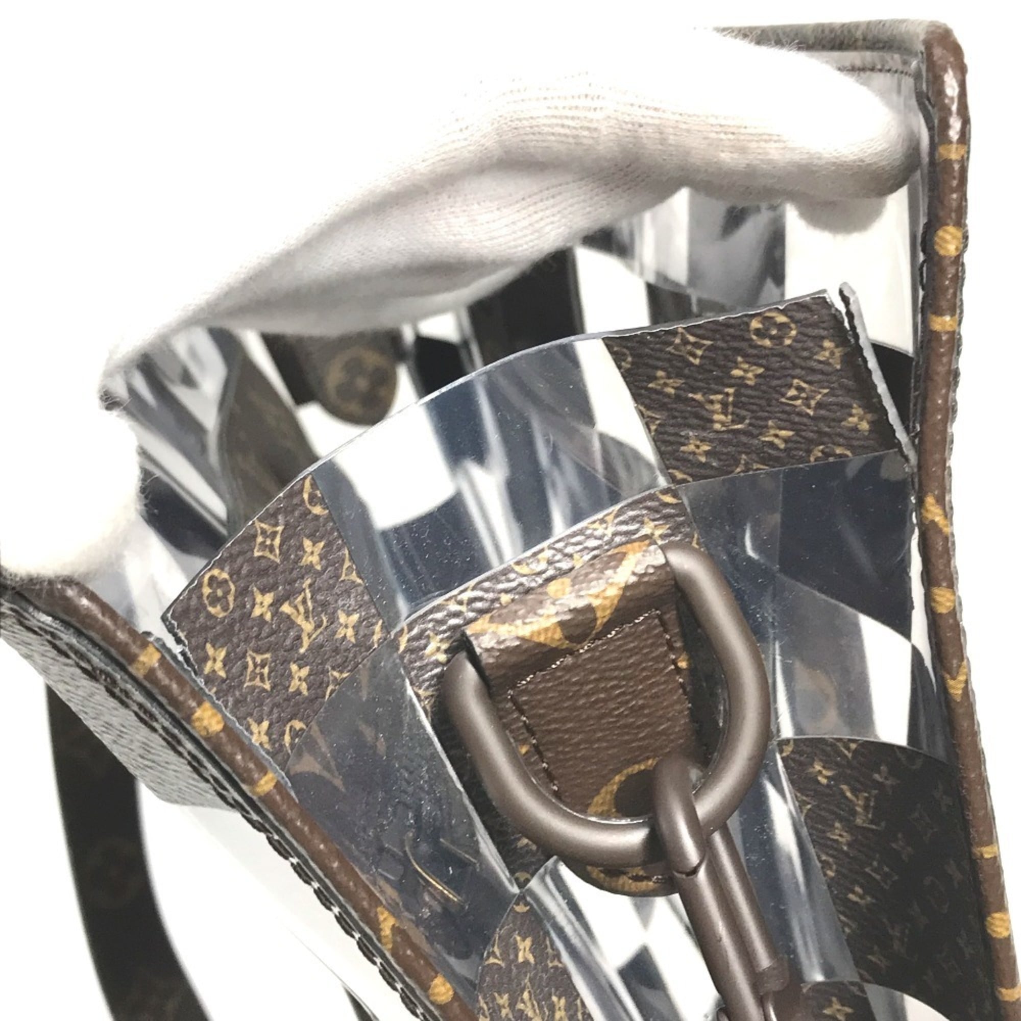 Louis Vuitton Brown Clear Monogram Vinyl Handbag Tote Bag (Pre-Owned)