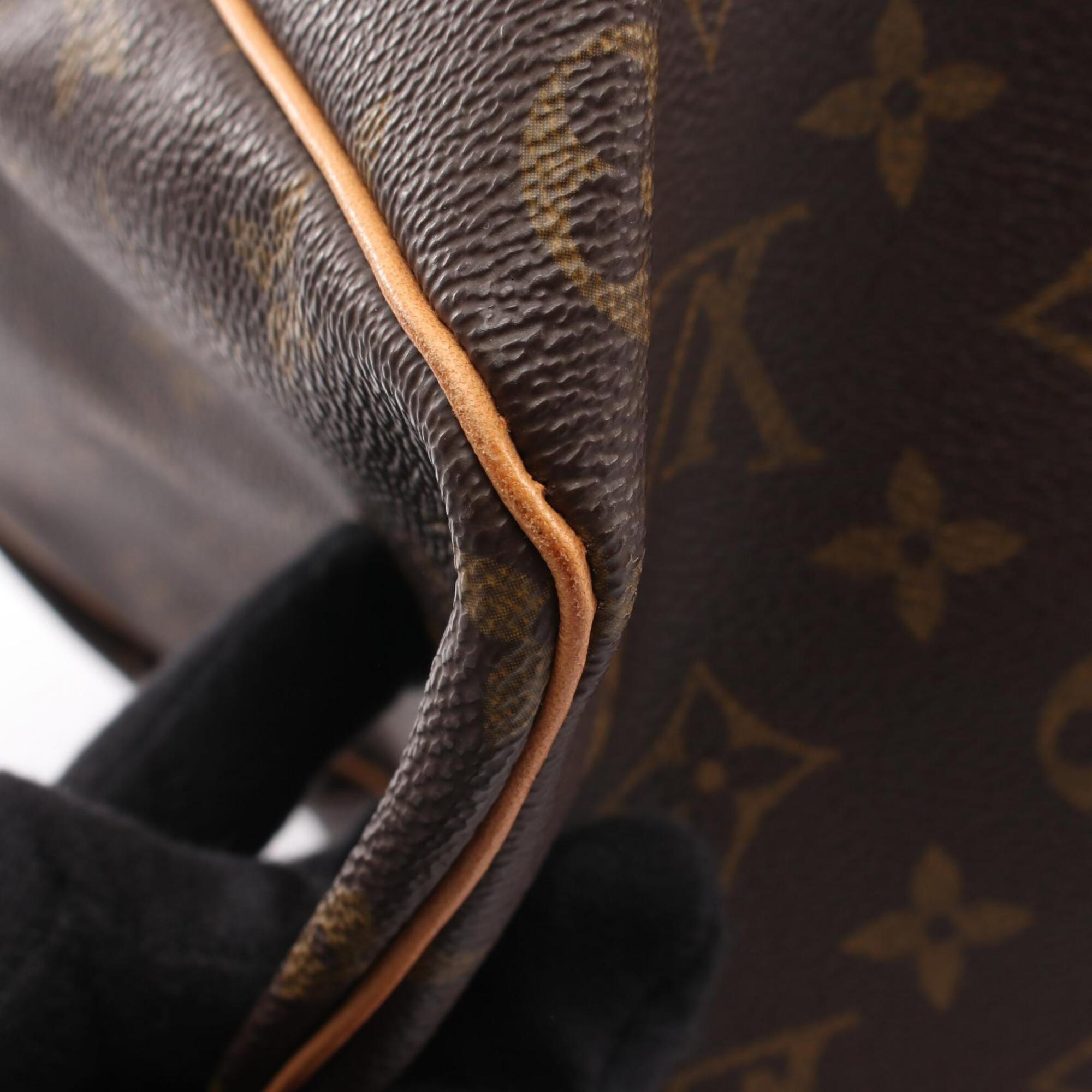 Louis Vuitton Brown Coated Canvas Monogram Leather Boston Bag Handbag (Pre-Owned)