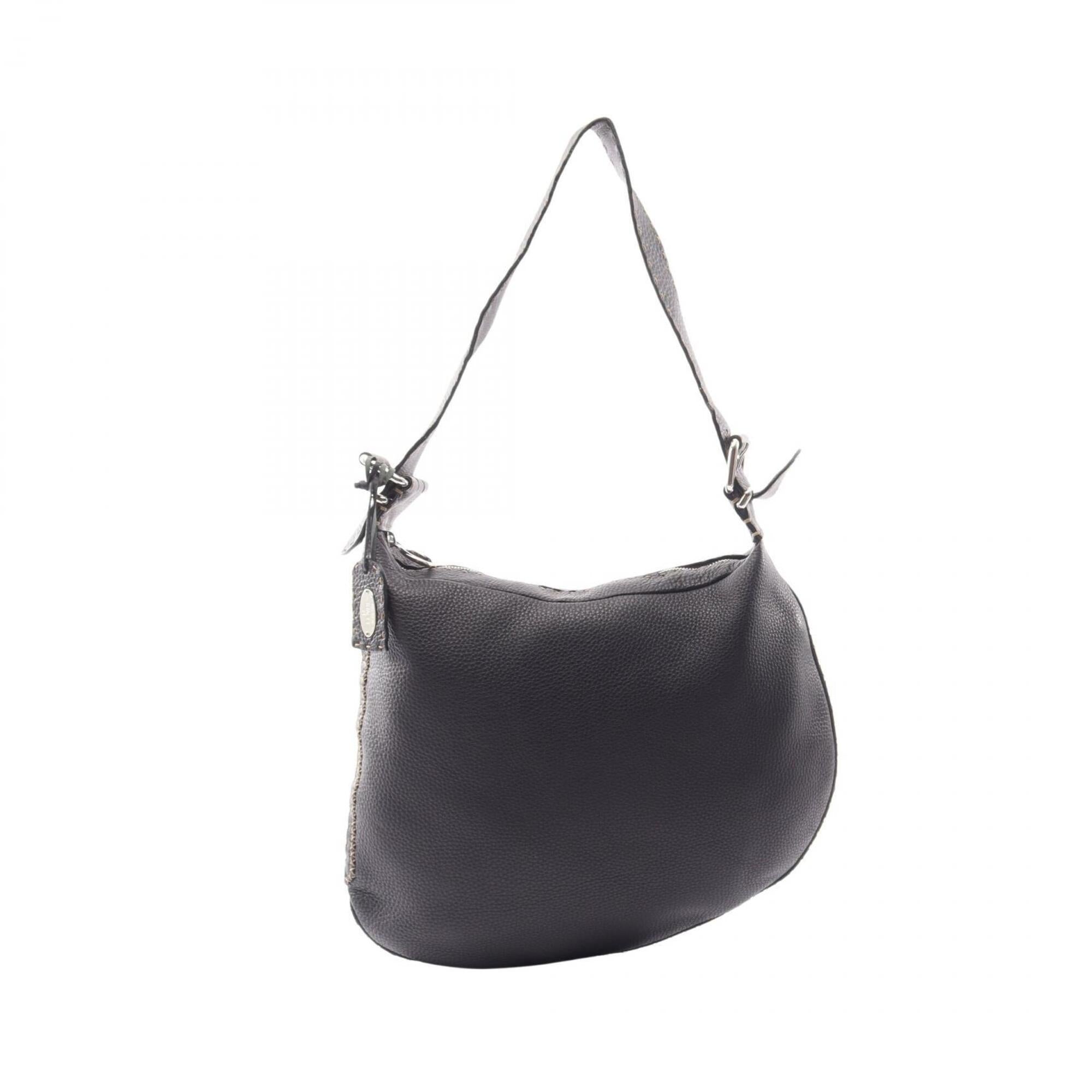 Fendi Black Leather Handbag Shoulder Bag (Pre-Owned)