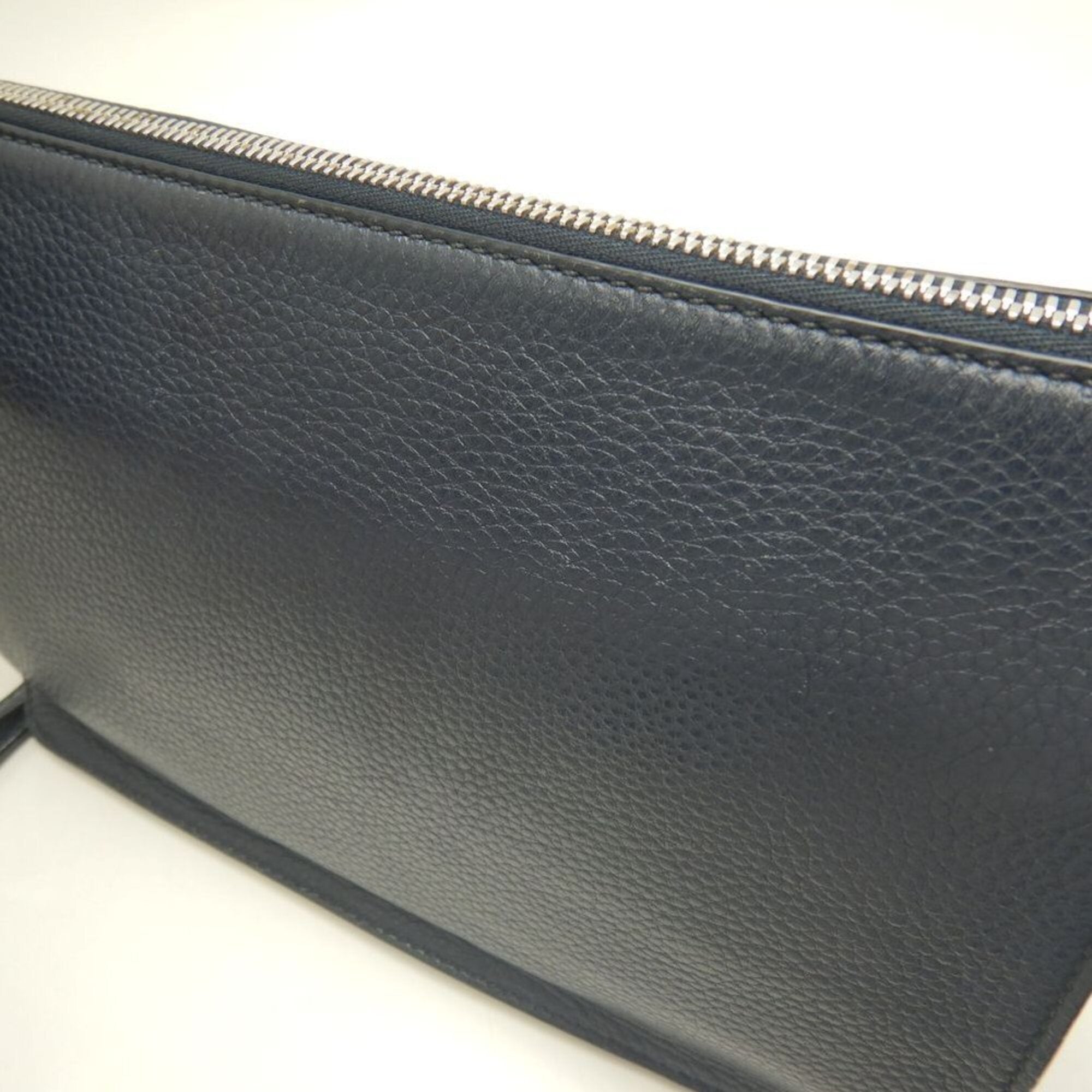 Prada Silver Leather Clutch Bag (Pre-Owned)