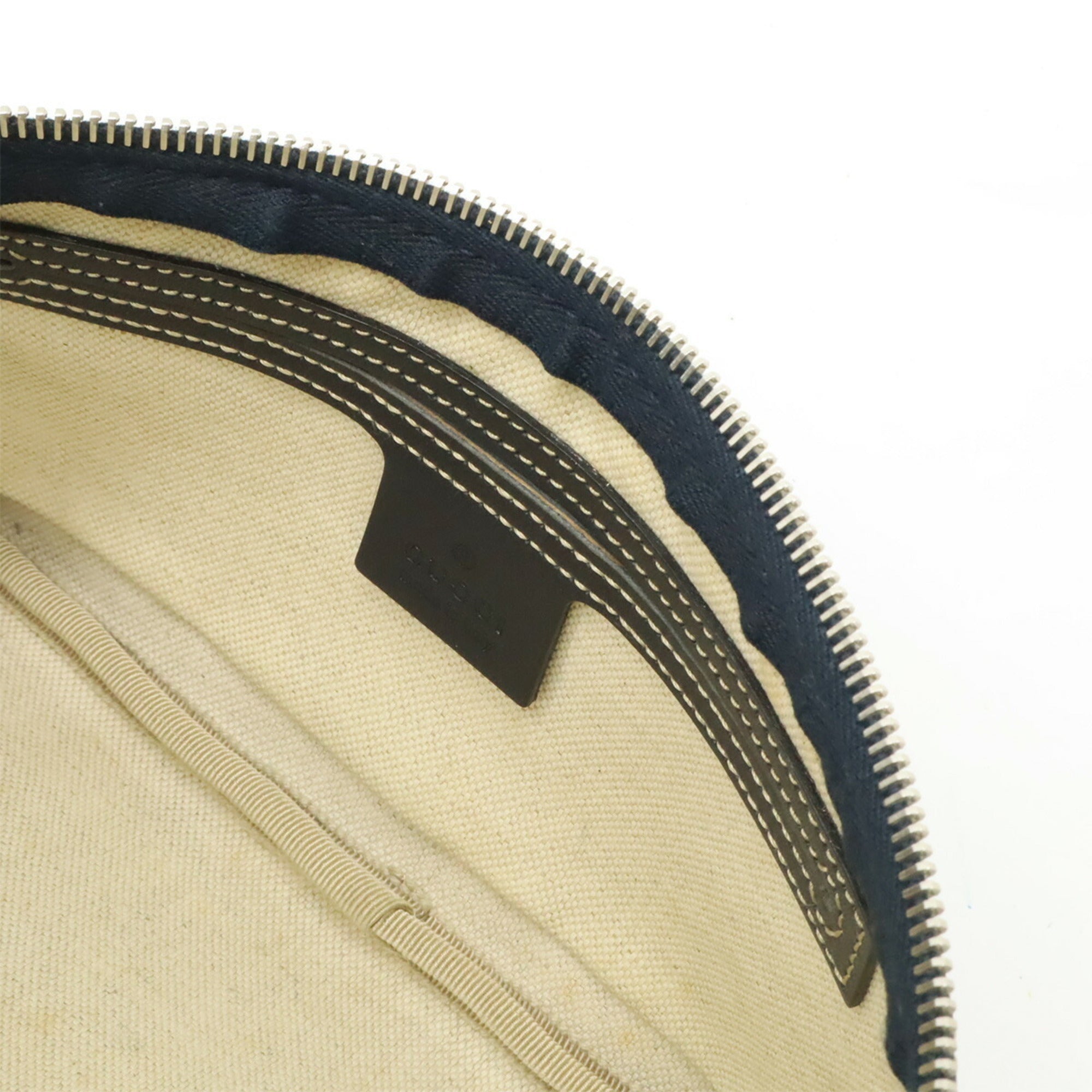 Gucci Gg Imprimé Navy Coated Canvas Pvc Leather Pouch Sling Bag (Pre-Owned)