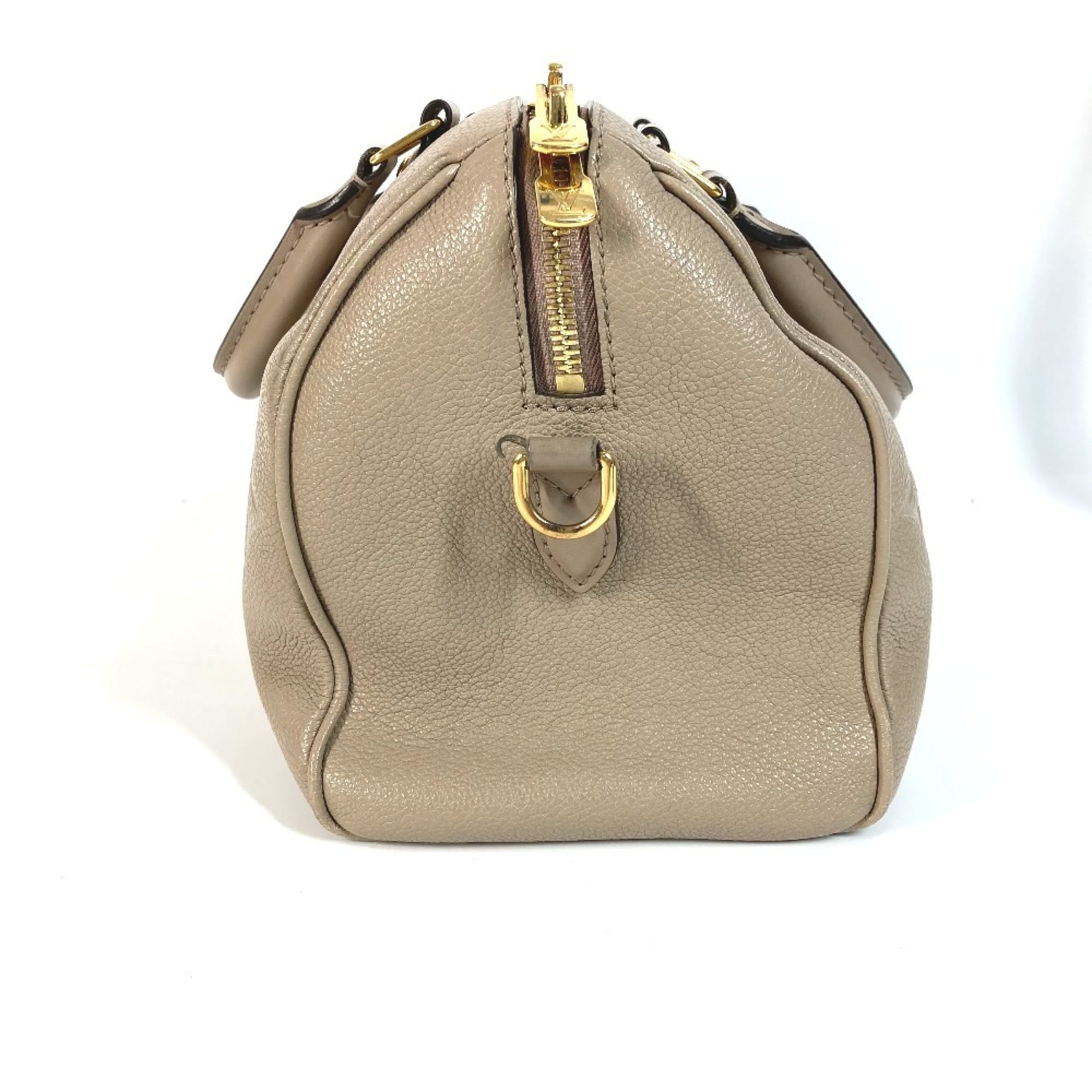 Louis Vuitton Beige Tourterelle Monogram Empreinte Boston Bag Handbag Shoulder Bag (Pre-Owned)