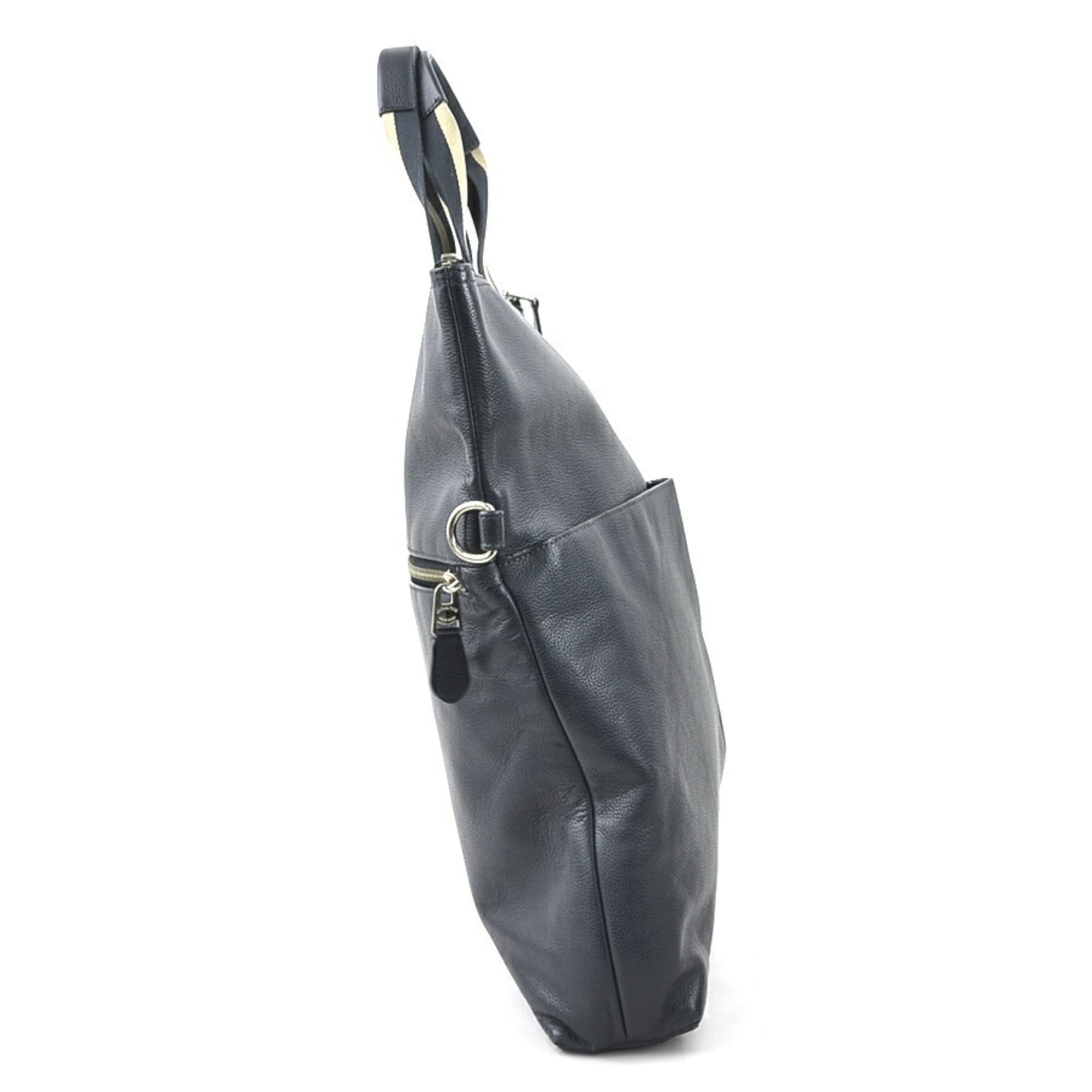 Coach Navy Leather Handbag Shoulder Bag (Pre-Owned)
