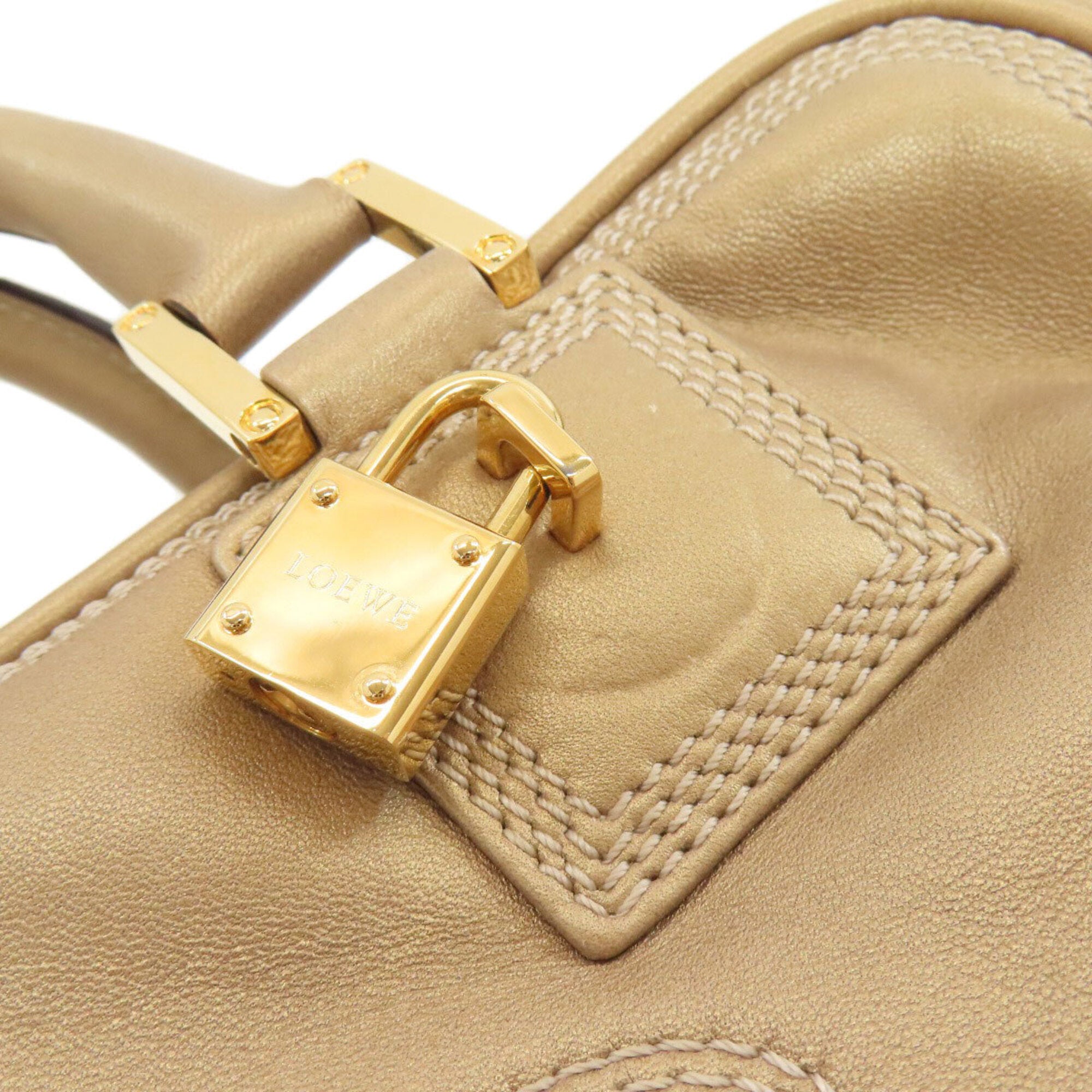 Loewe Amazona Gold Leather Handbag (Pre-Owned)