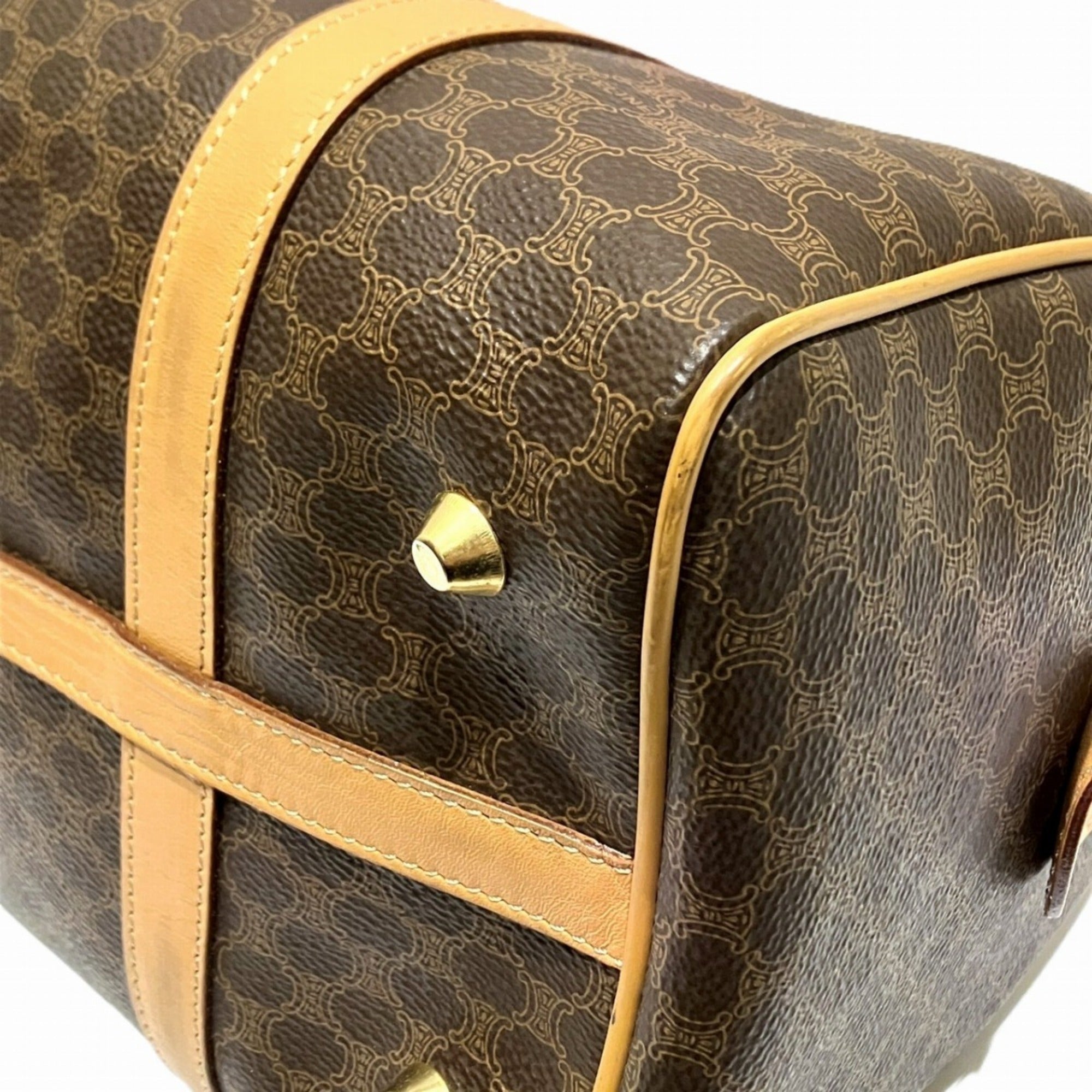 Celine Brown Pvc Leather Boston Bag (Pre-Owned)