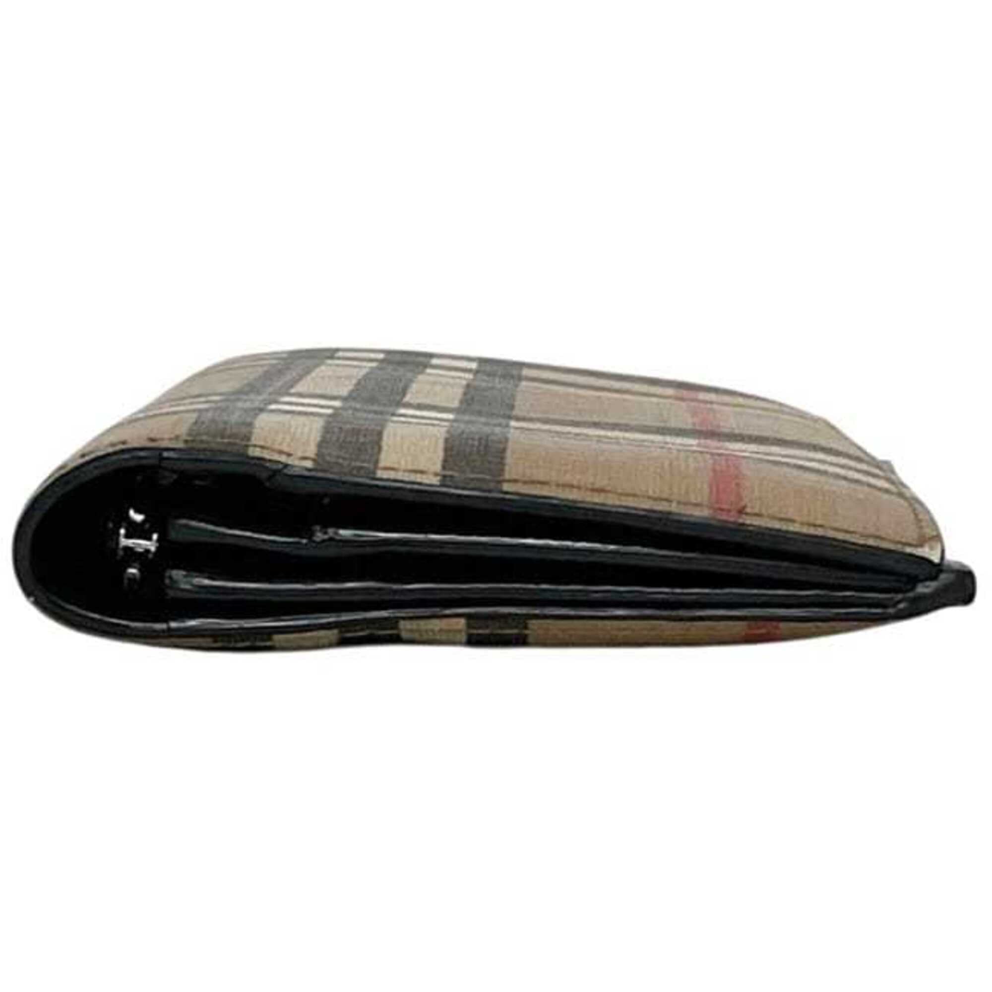 Burberry Beige Pvc Leather Long Wallet (Bi-Fold) (Pre-Owned)