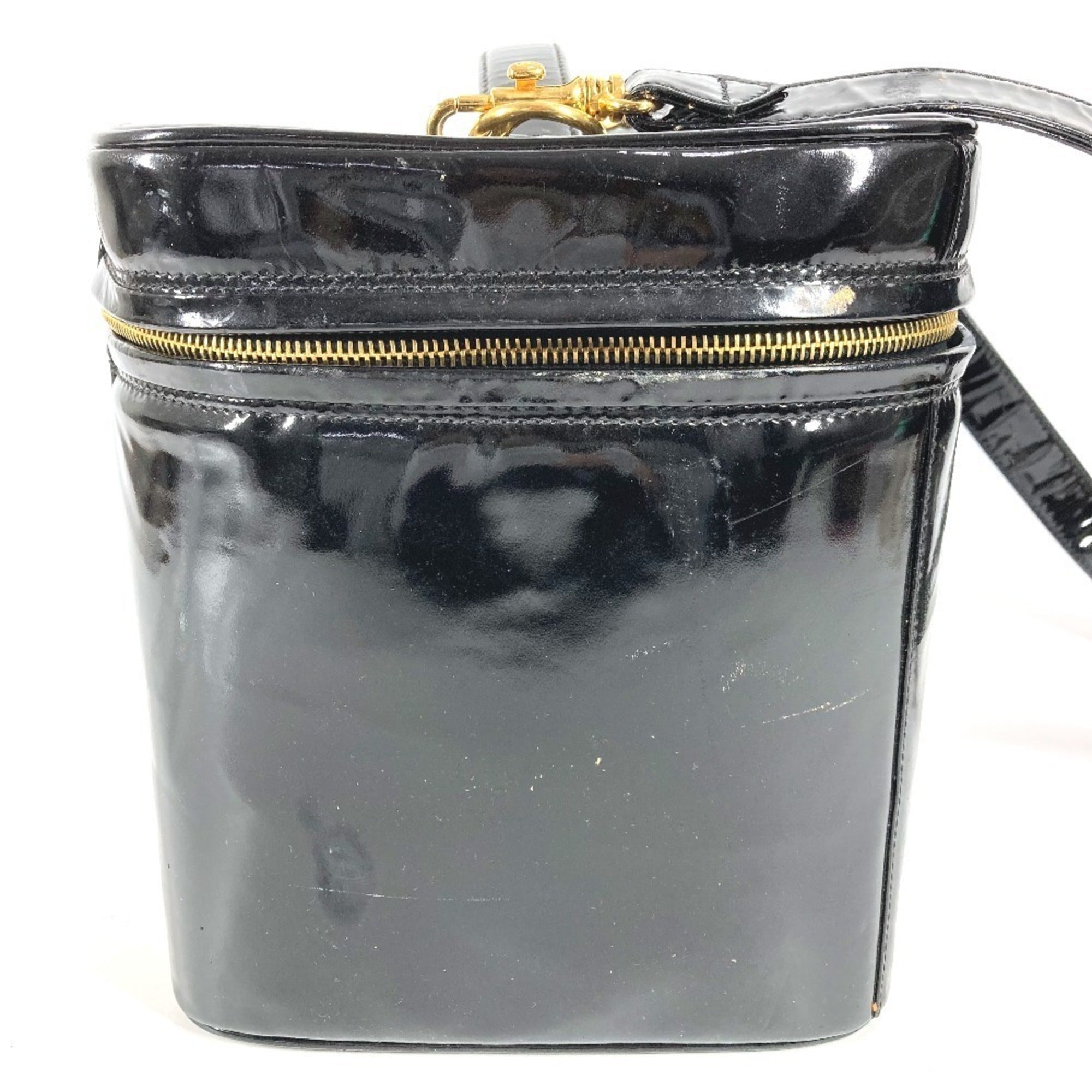 Chanel Black Patent Leather Handbag Shoulder Bag Vanity Bag (Pre-Owned)