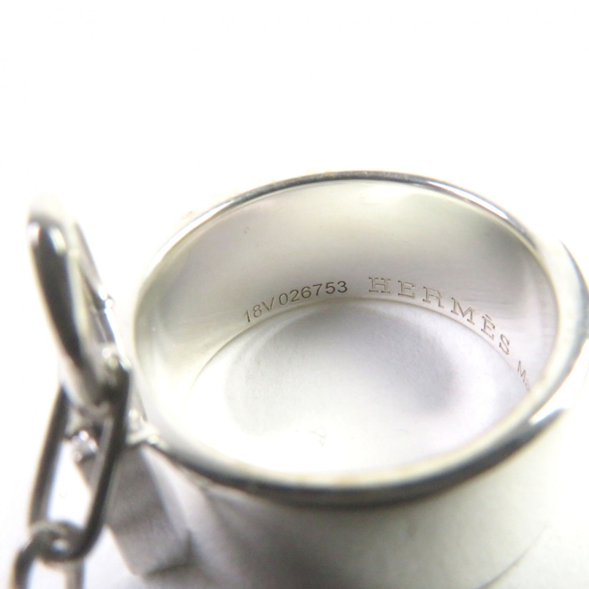 Hermes Silver Silver 925 Band Ring (Pre-Owned)