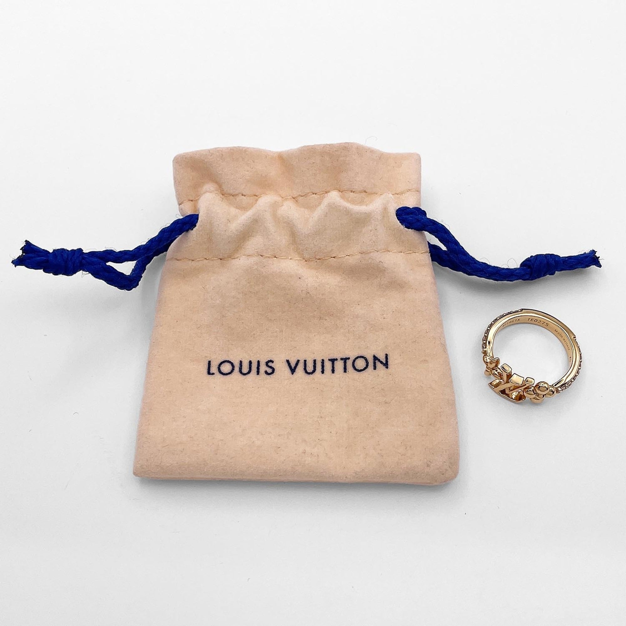 Louis Vuitton Metal Rhinestone Band Ring (Pre-Owned)