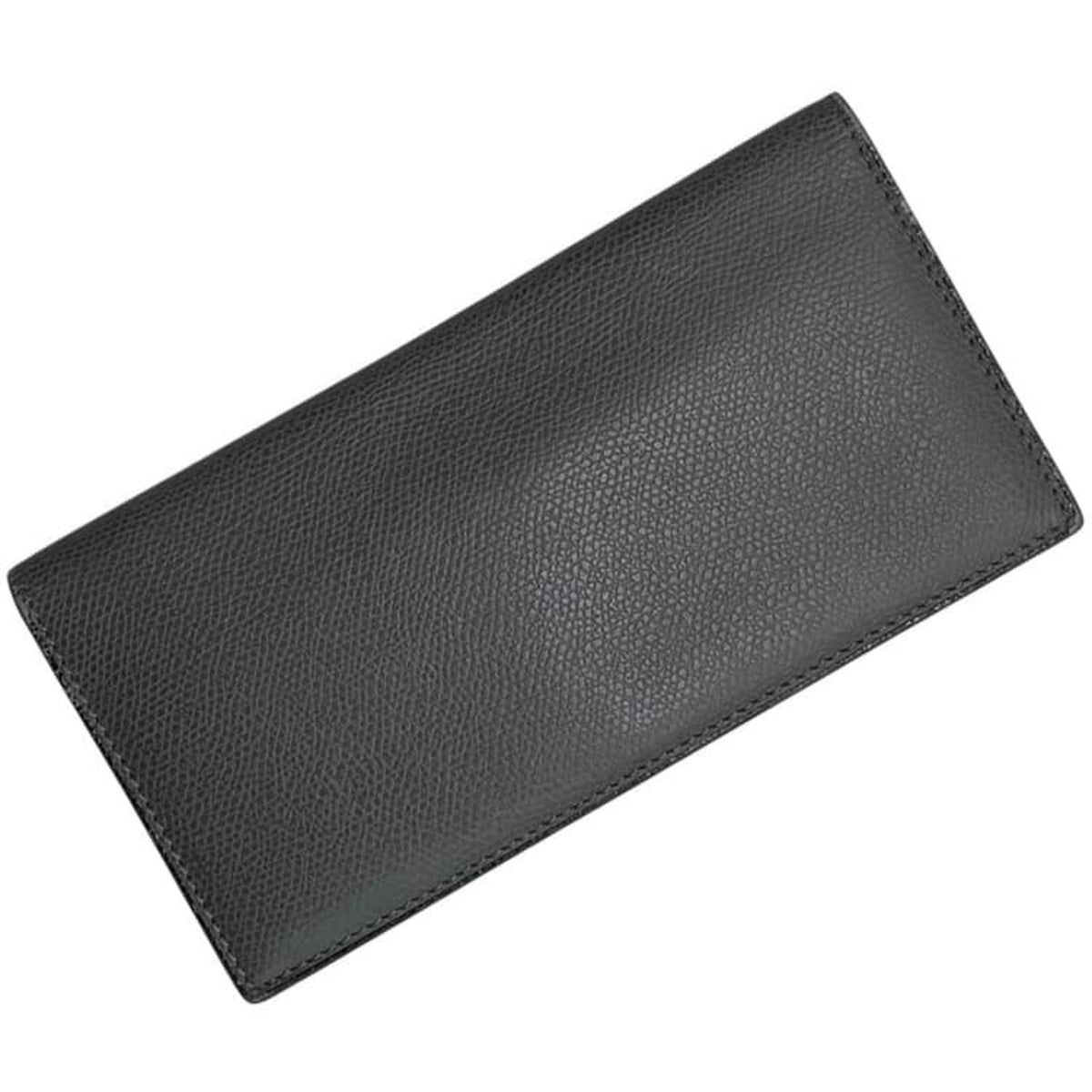Valextra Gray Leather Long Wallet (Bi-Fold) (Pre-Owned)