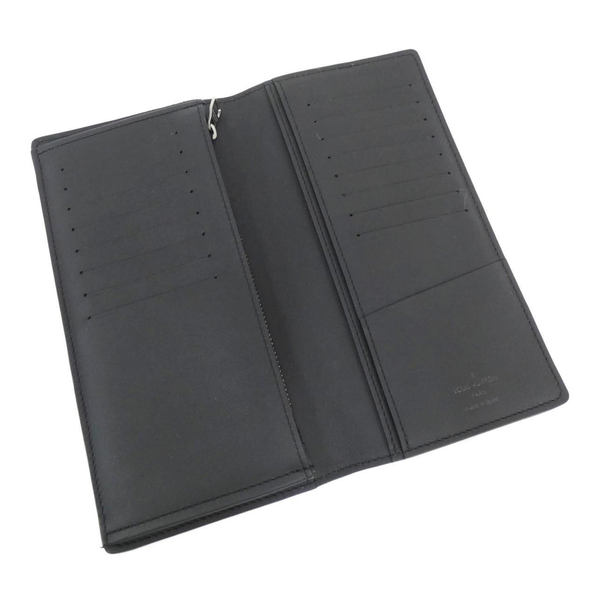 Louis Vuitton Black Leather Long Wallet (Bi-Fold) (Pre-Owned)