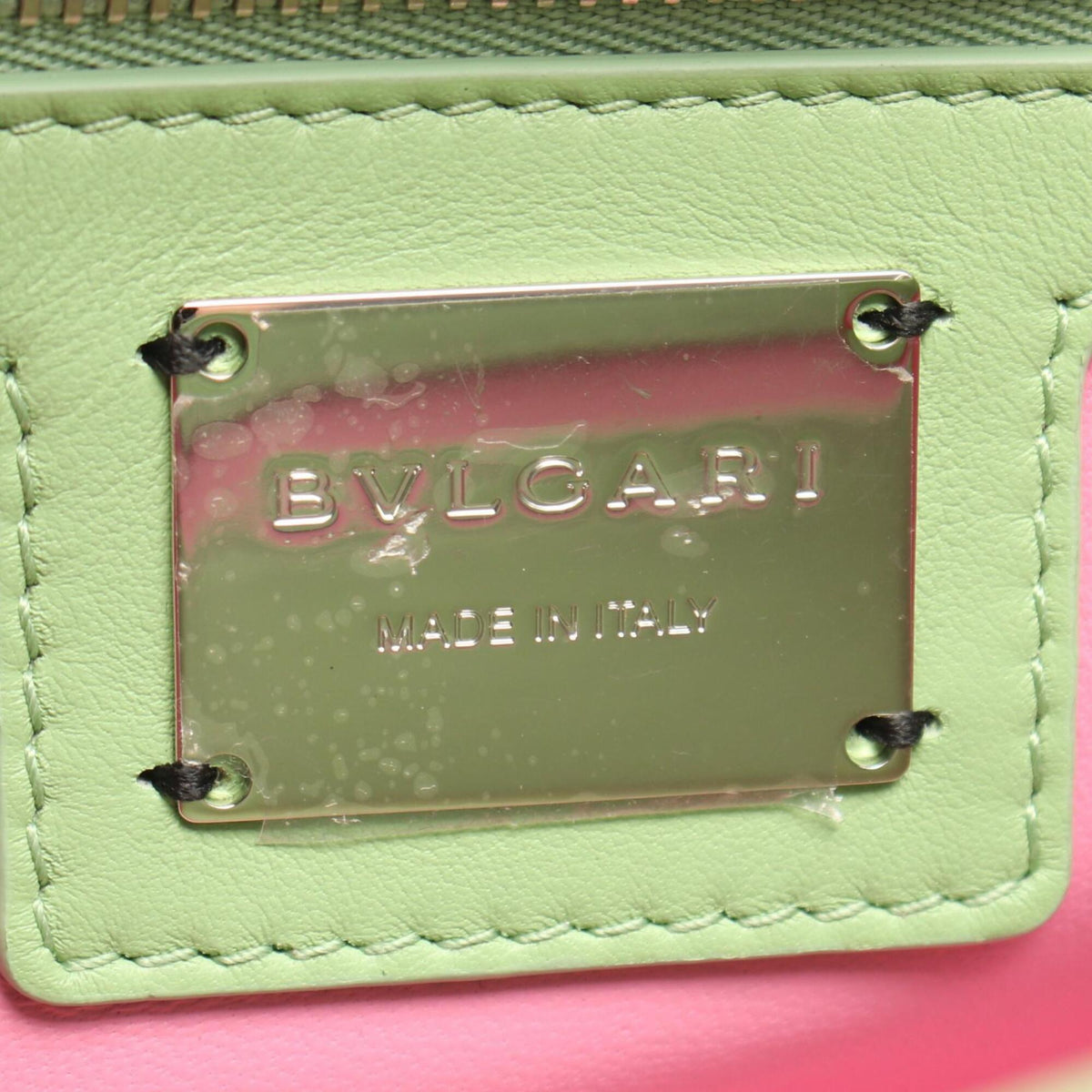Bvlgari Green Leather Handbag Shoulder Bag (Pre-Owned)