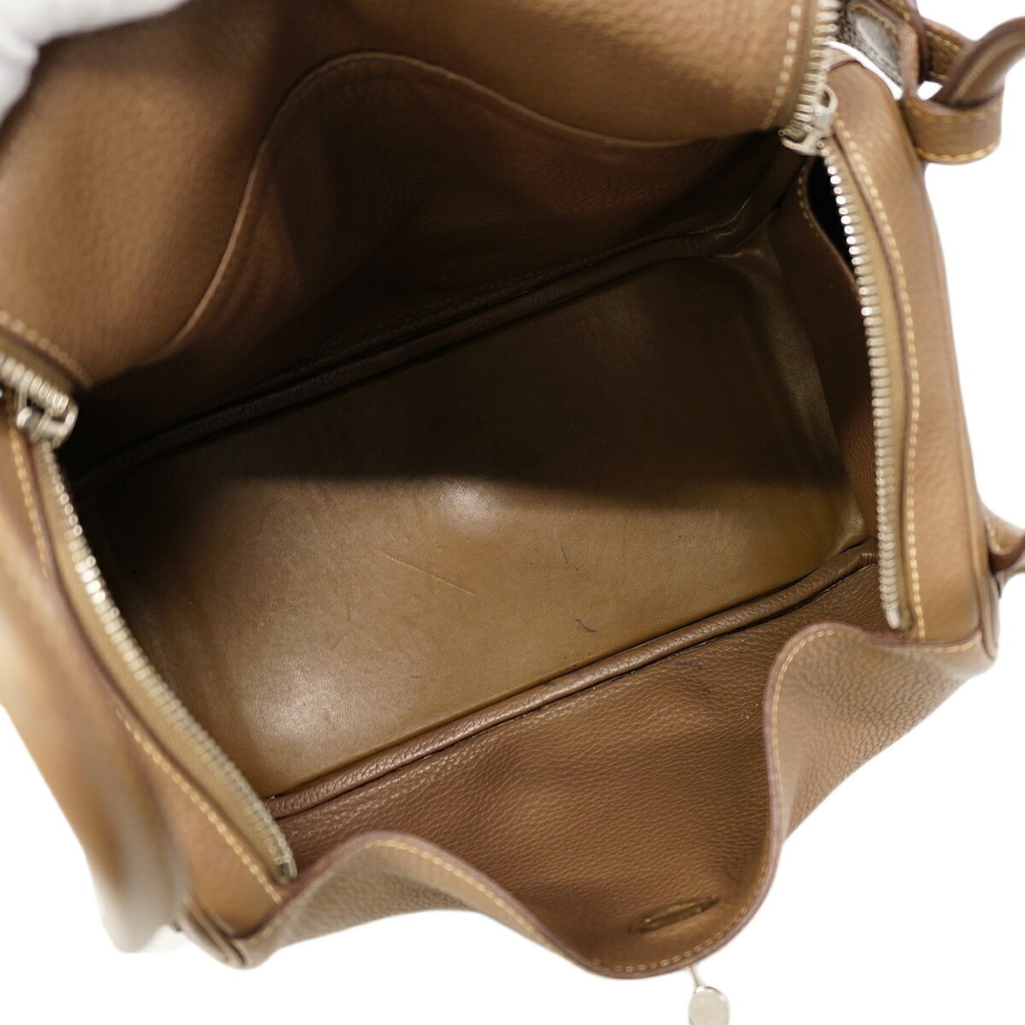 Hermes Gray Taurillon Clemence Leather Handbag (Pre-Owned)