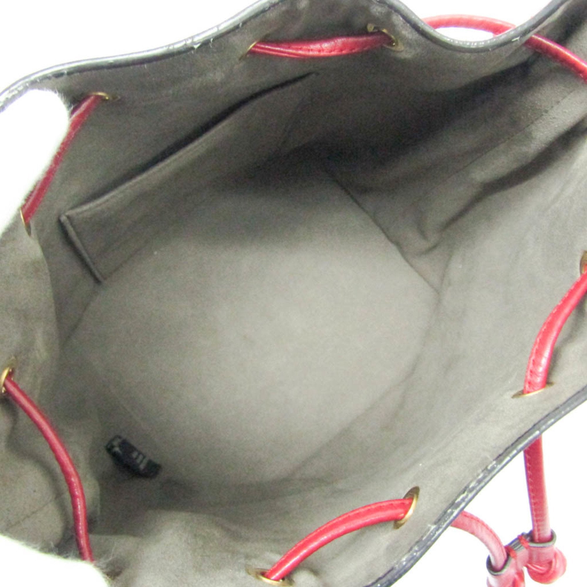 Fendi Red Color Leather Shoulder Bag (Pre-Owned)