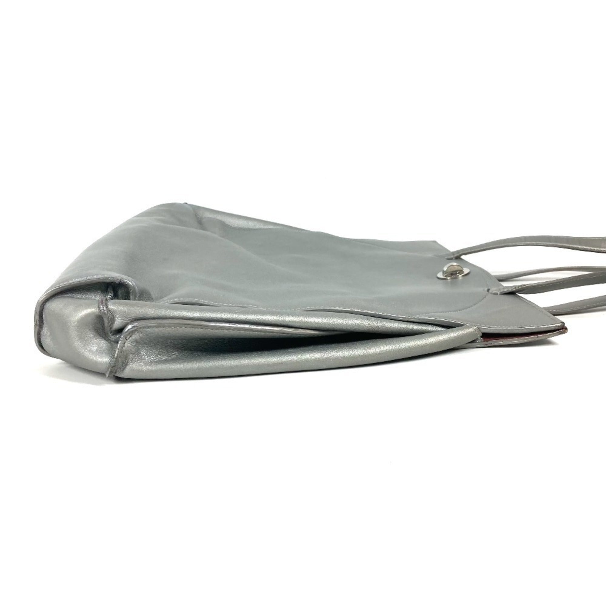 Bvlgari Silver Leather Shoulder Bag Tote Bag (Pre-Owned)