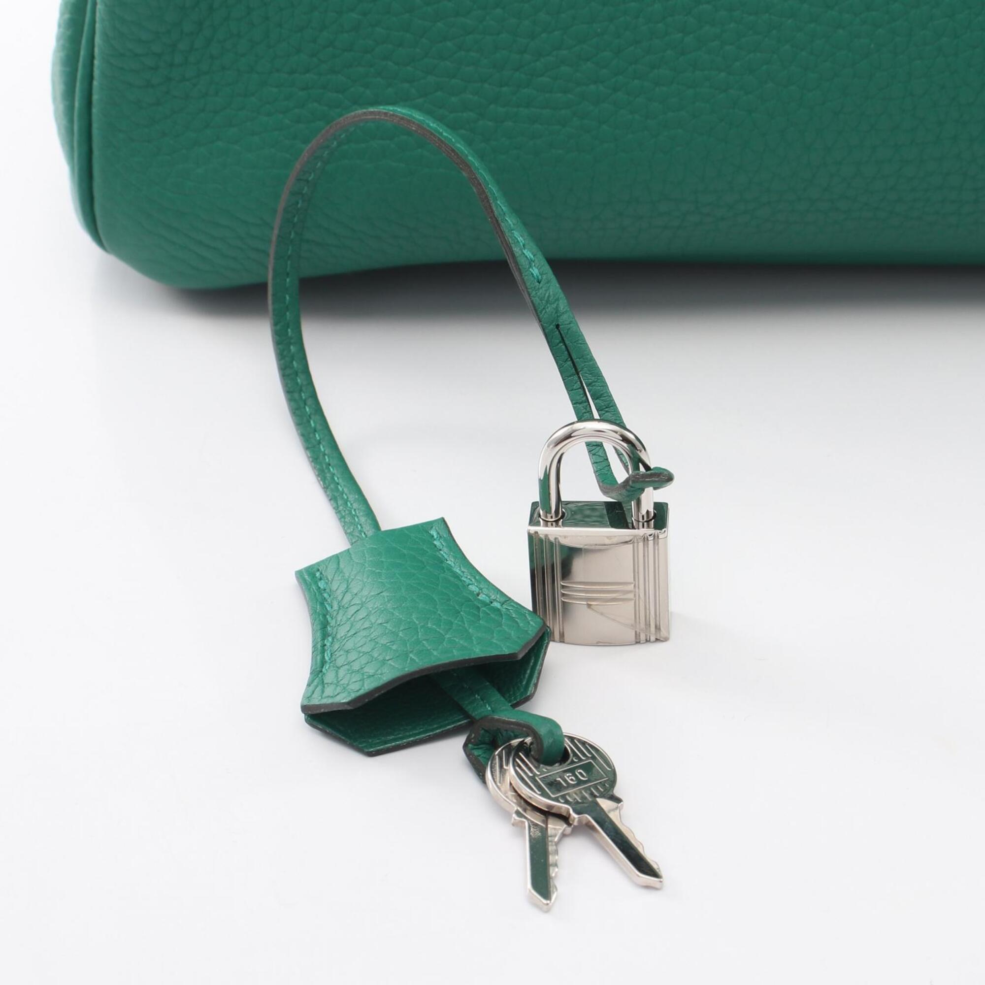 Hermes Green Taurillon Clemence Leather Leather Handbag (Pre-Owned)