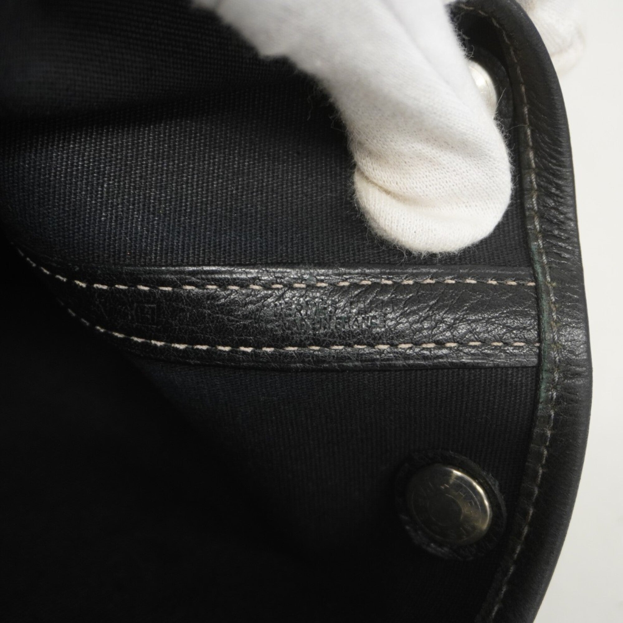 Hermes Black Toile Officier Tote Bag (Pre-Owned)