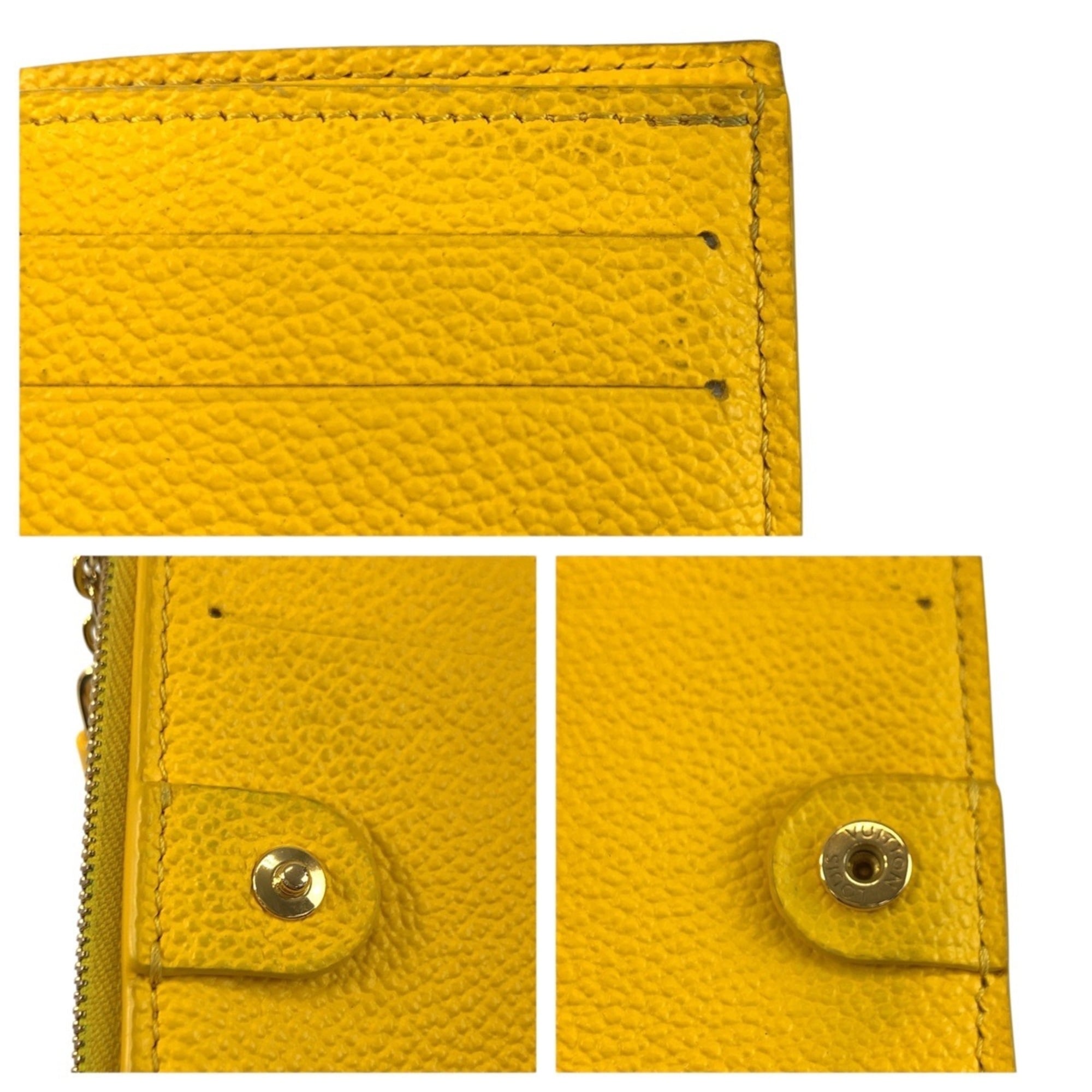 Louis Vuitton Yellow Leather Coin Purse/Coin Case (Pre-Owned)