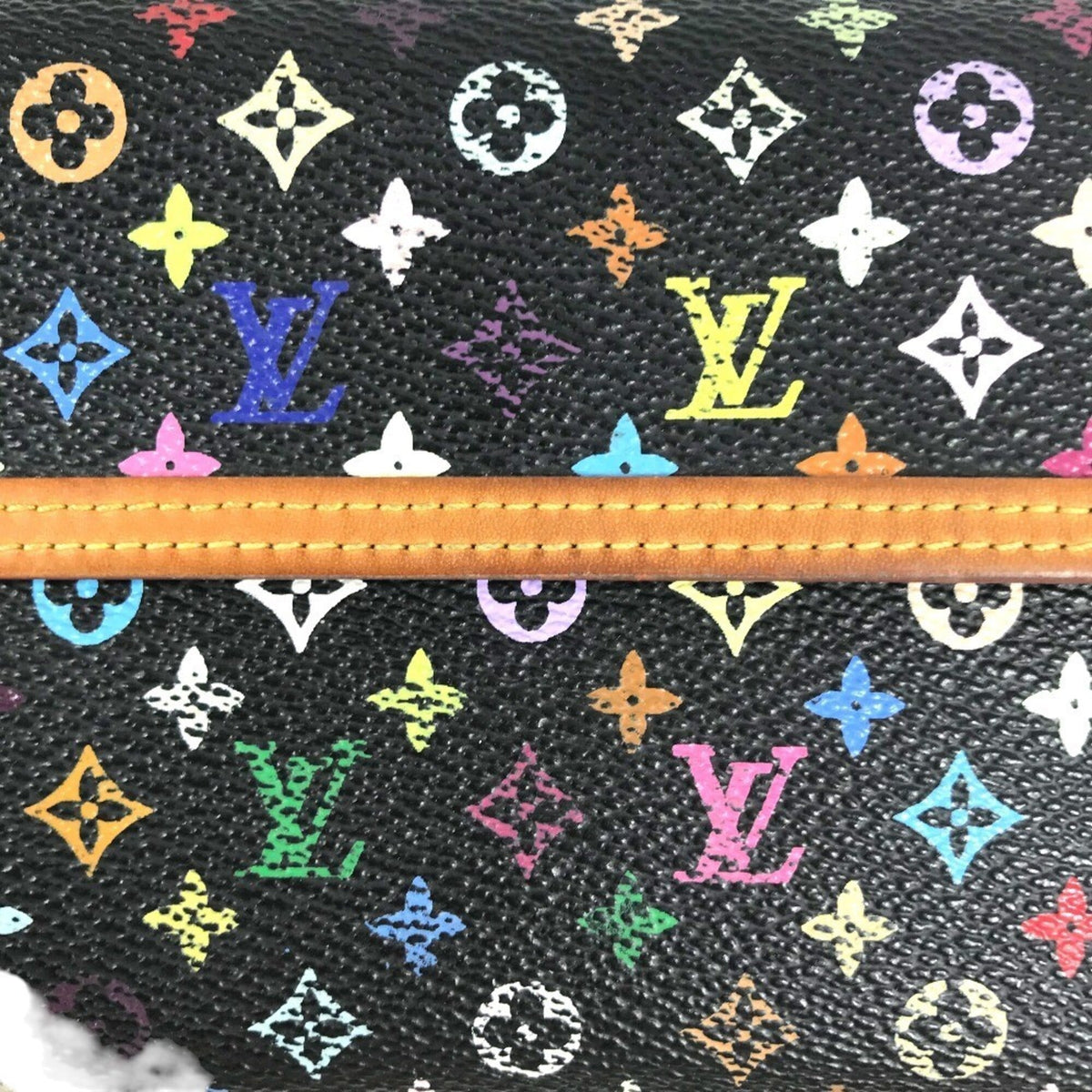 Louis Vuitton Black Noir Monogram Multicolore Wallet (Tri-Fold) (Pre-Owned)