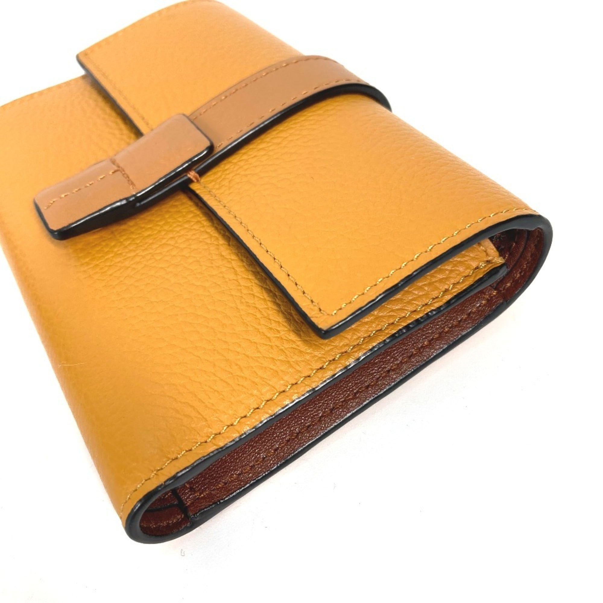 Loewe Brown Yellow Leather Wallet (Tri-Fold) (Pre-Owned)