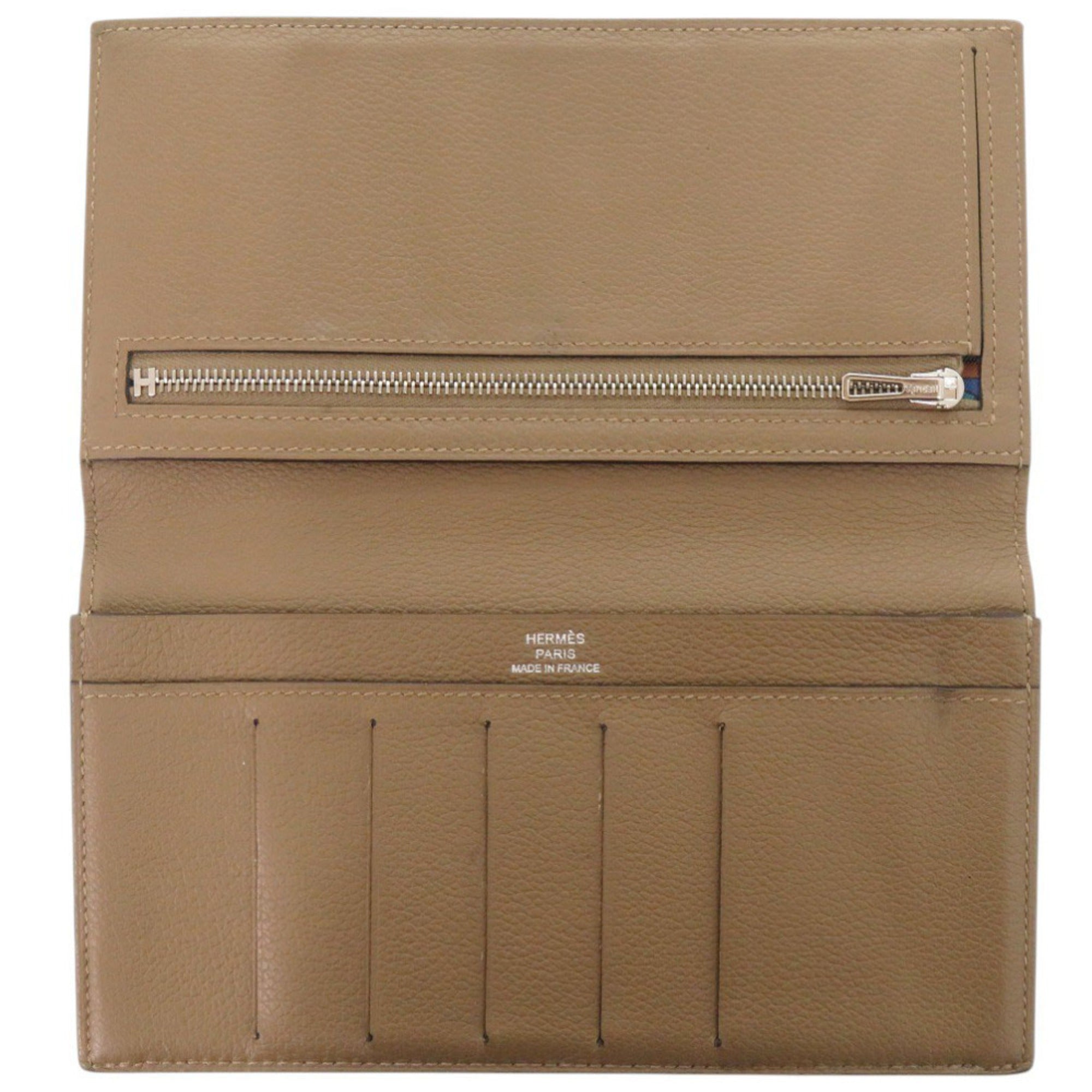 Hermes Brown Leather Long Wallet (Bi-Fold) (Pre-Owned)