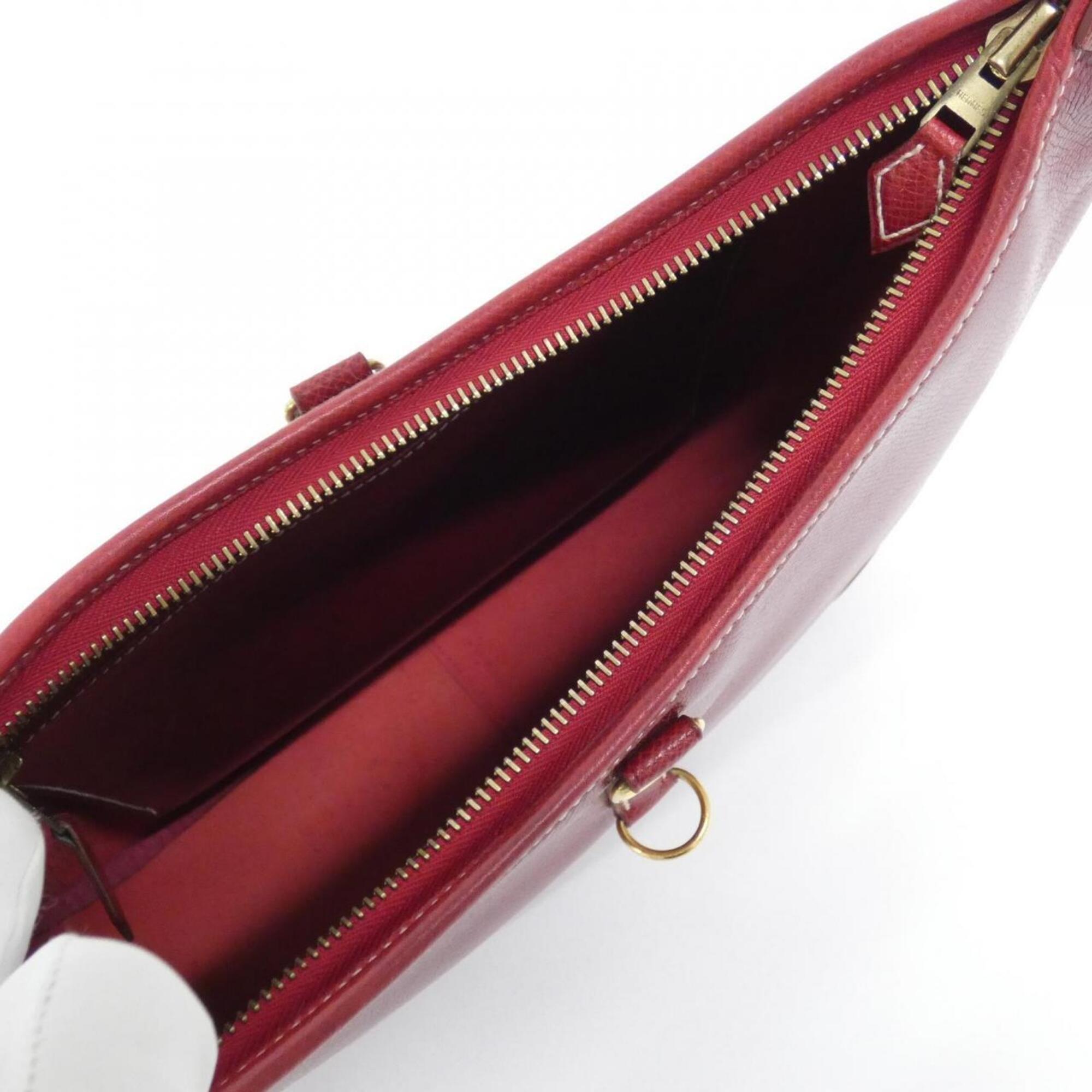 Hermes Rouge H Lisse Leather Shoulder Bag (Pre-Owned)