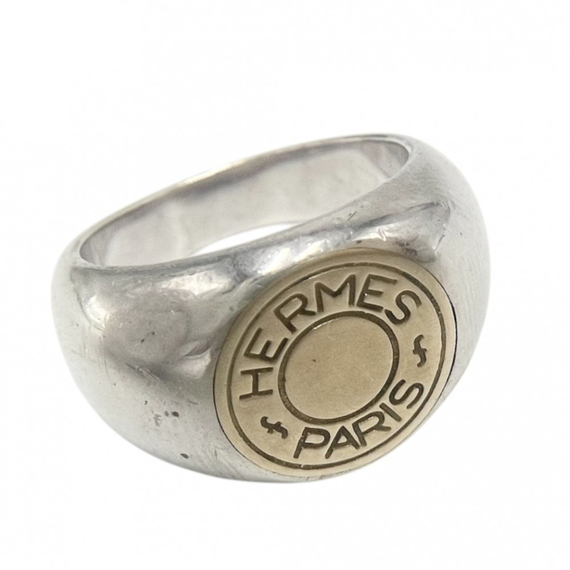 Hermes Gold (18K) Silver 925 Band Ring (Pre-Owned)