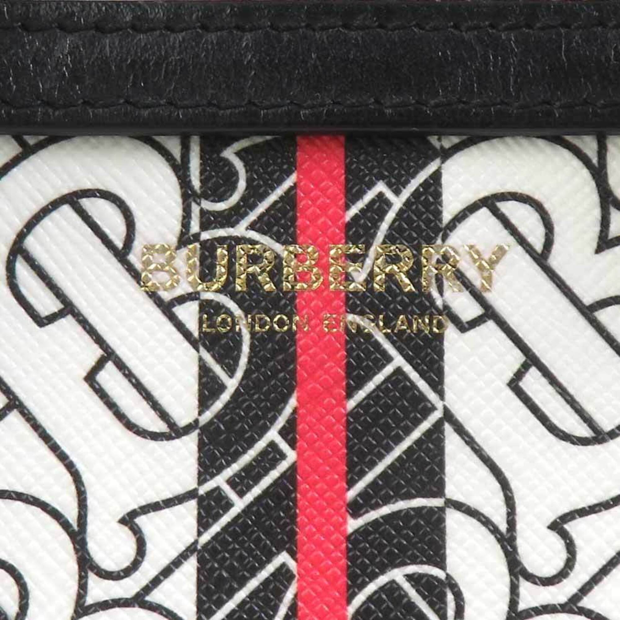 Burberry Black Brown White Pvc Leather Handbag Shoulder Bag (Pre-Owned)
