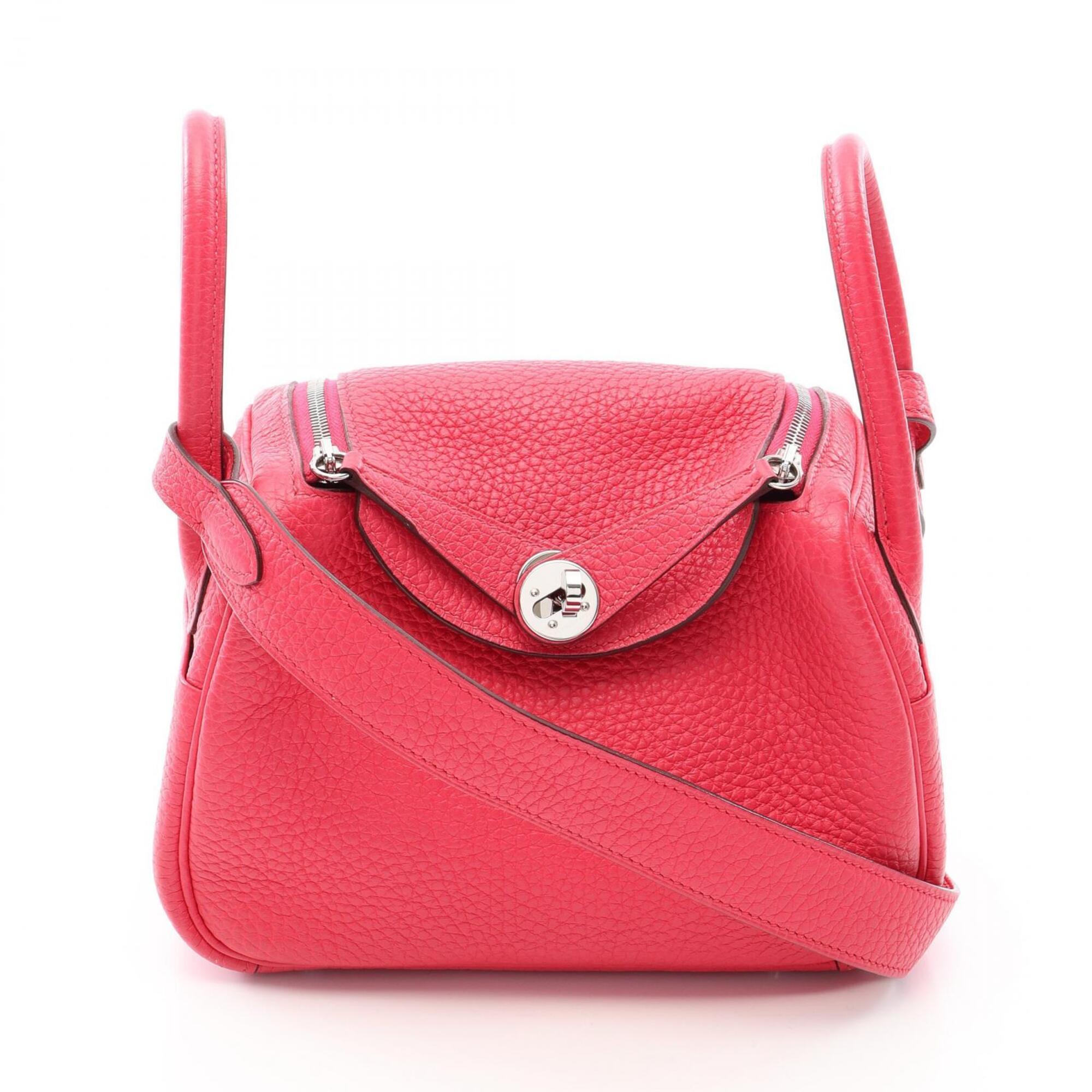 Hermes Pink Taurillon Clemence Leather Handbag Shoulder Bag (Pre-Owned)