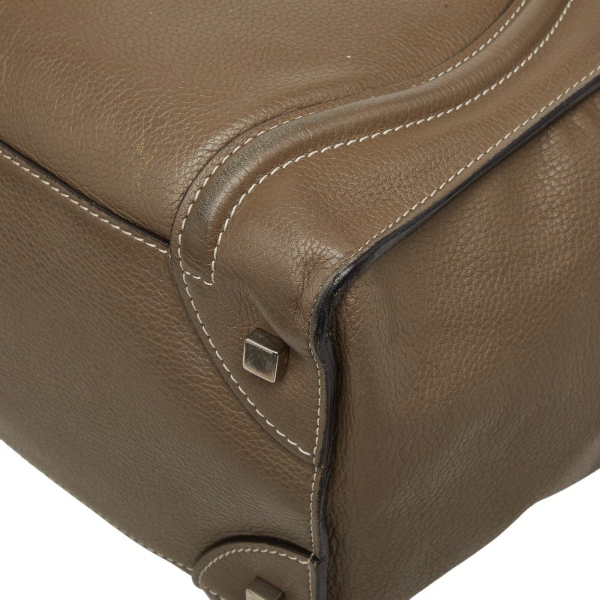 Celine Grayish Leather Handbag Tote Bag (Pre-Owned)