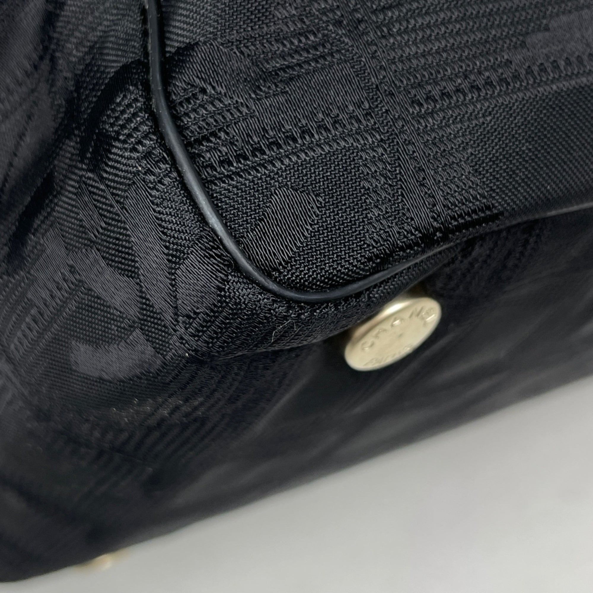 Chanel Black Nylon Leather Tote Bag (Pre-Owned)
